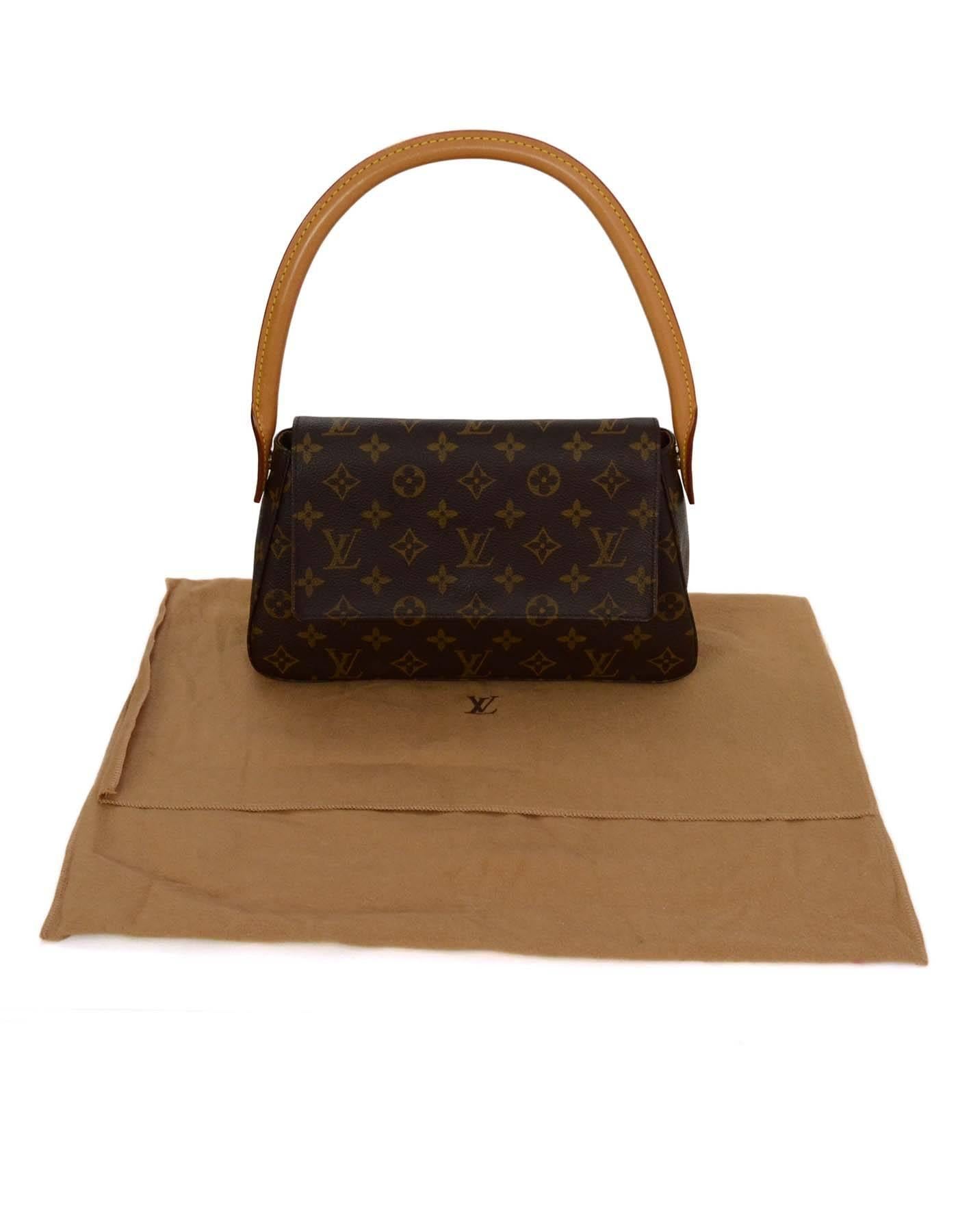 Louis Vuitton Monogram Mini Looping Shoulder Bag with Dustbag For Sale