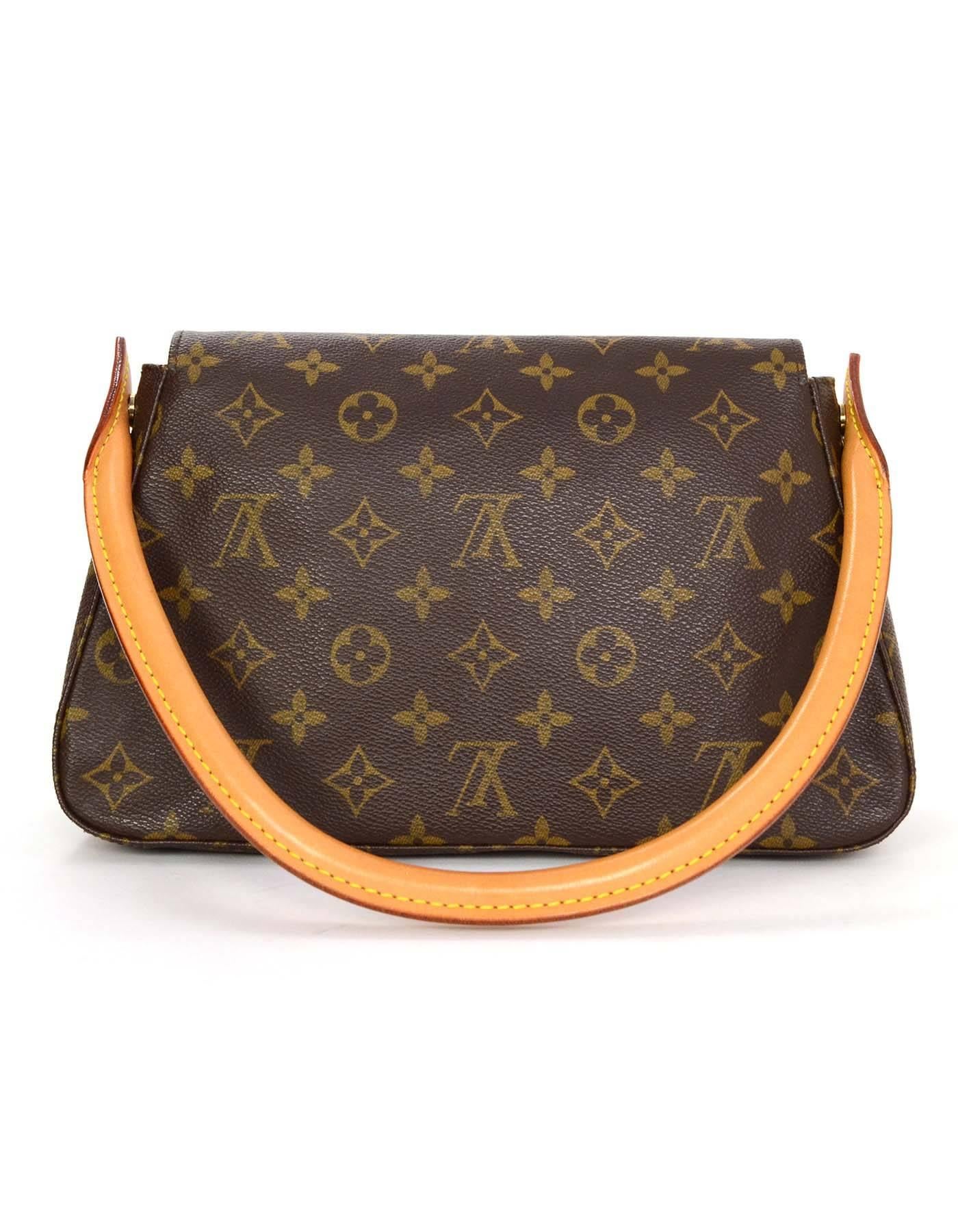 Louis Vuitton Monogram Mini Looping Shoulder Bag with Dustbag For Sale