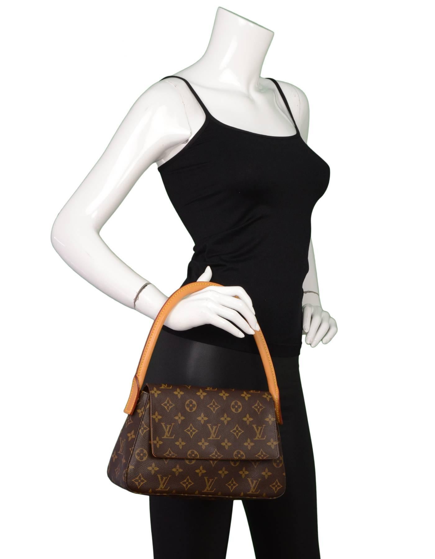 Louis Vuitton Monogram Mini Looping Shoulder Bag with Dustbag For Sale