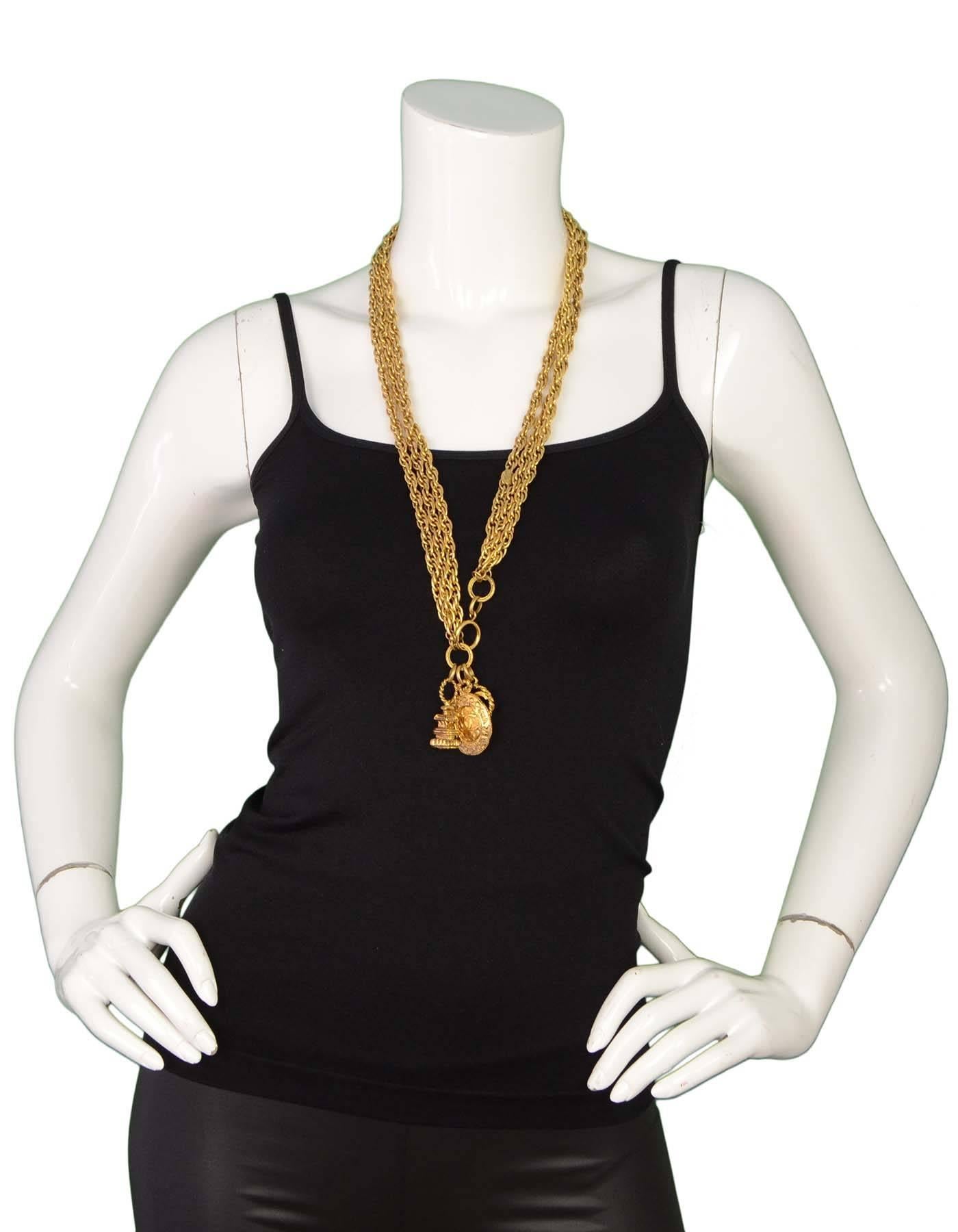 Chanel Goldfarbener mehrreihiger Gürtel/Halskette im Angebot 1