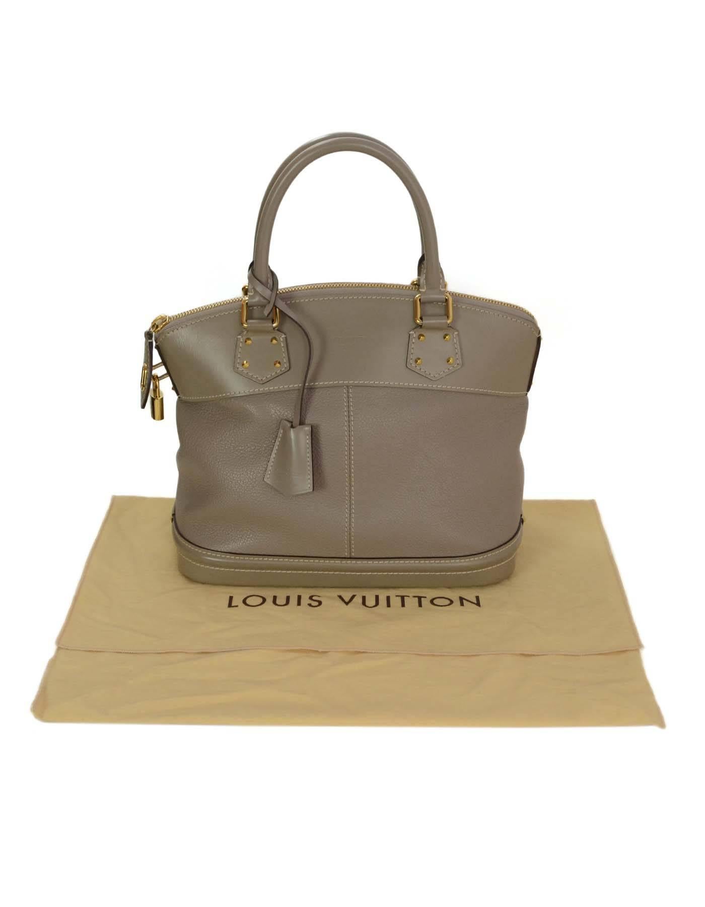 Louis Vuitton Greige Grey Leather Suhali Lockit PM Bag GHW rt. $3, 300 1