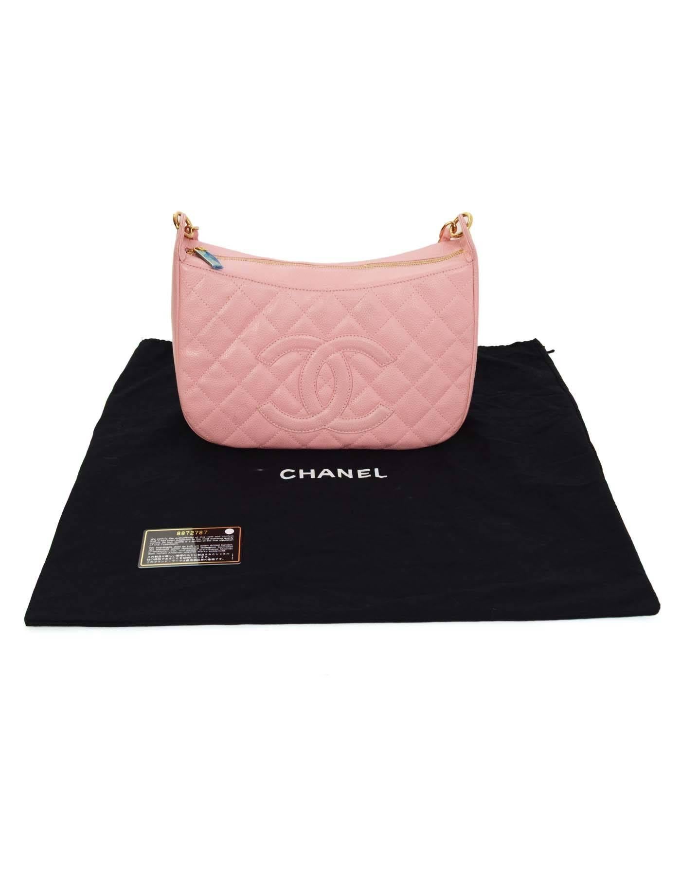 Chanel Pink Caviar Leather Timeless CC Shoulder Bag GHW 2
