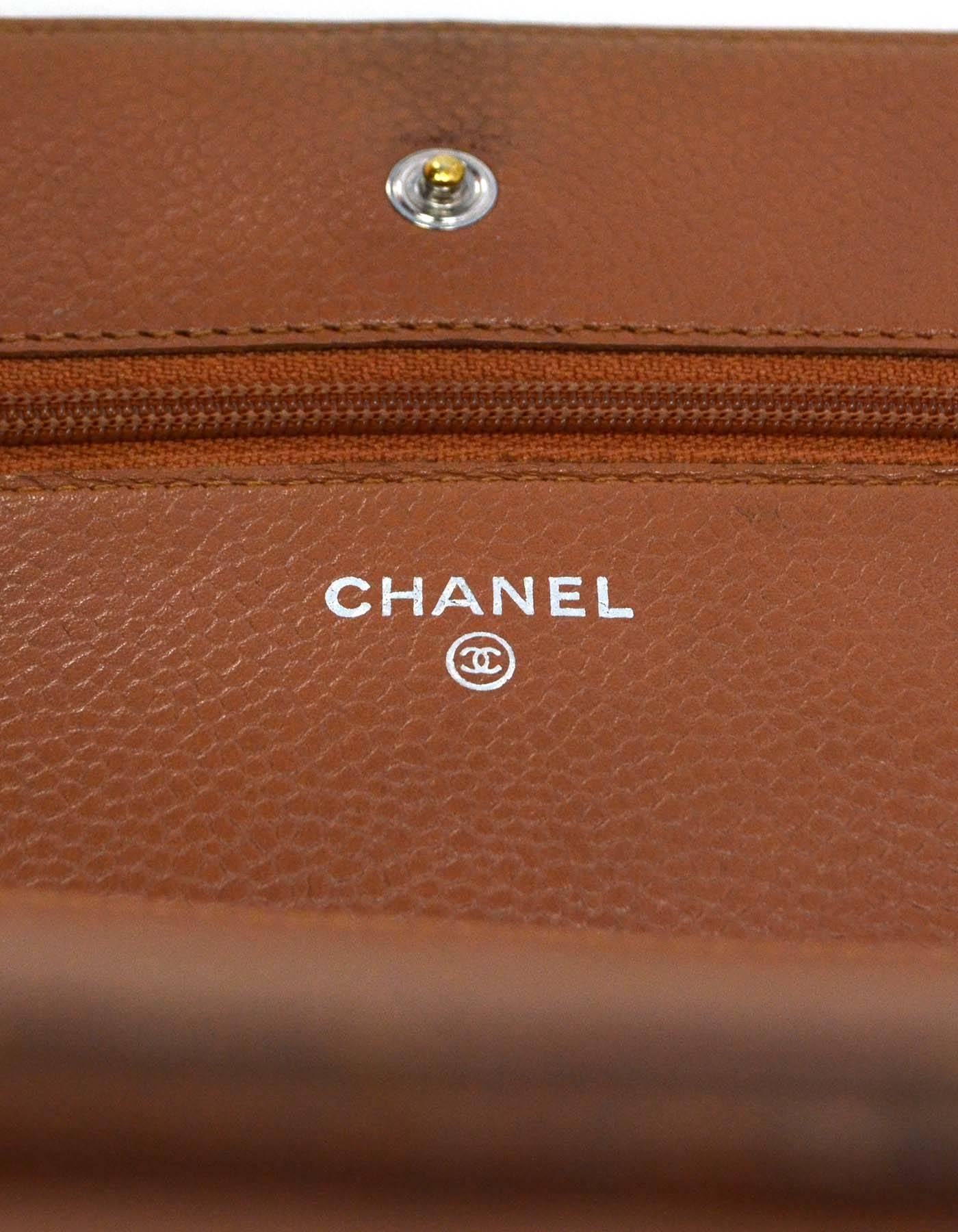 Women's Chanel Tan Caviar Wallet on Chain WOC with SHW