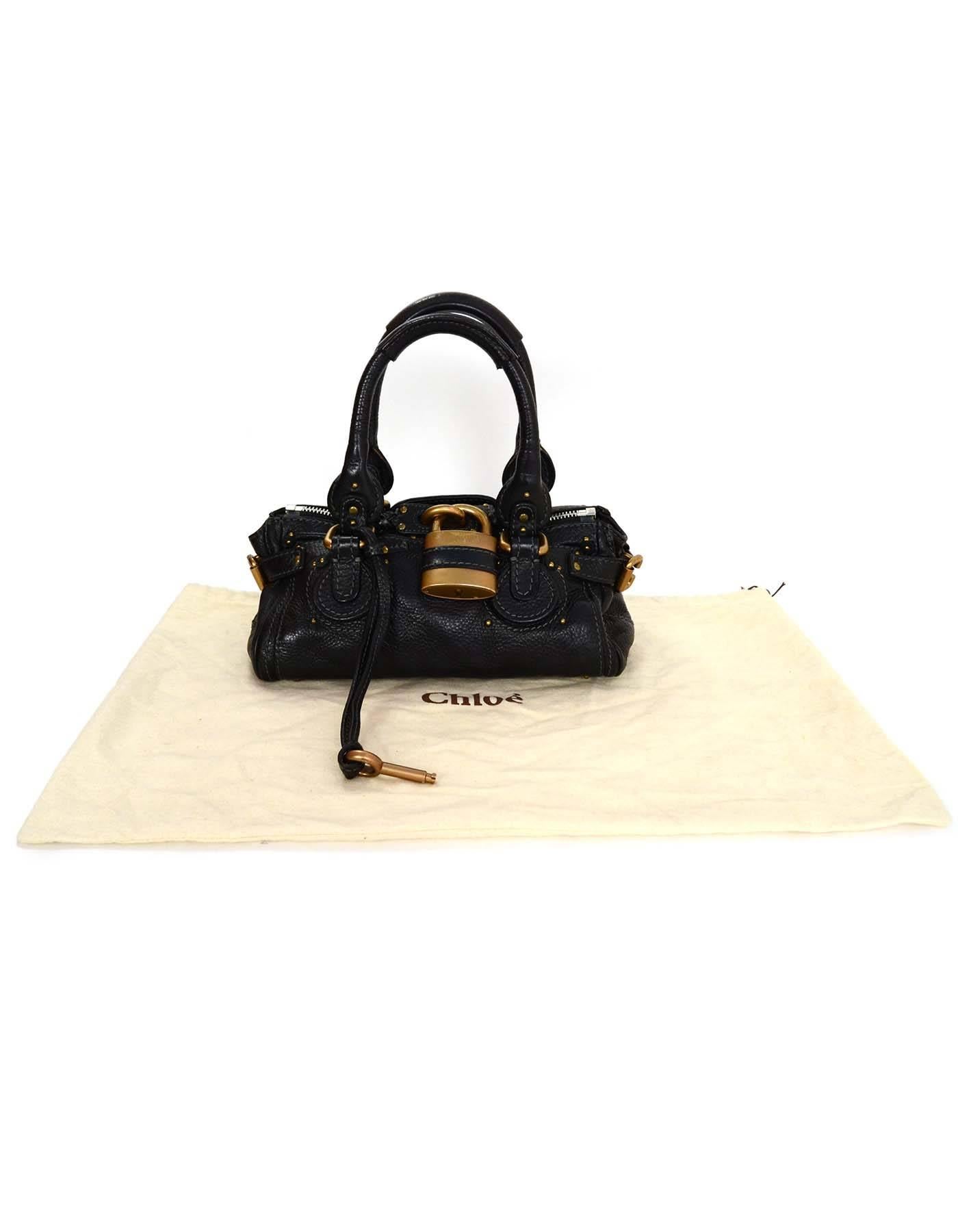 Chloe Black Leather Mini Paddington Bag GHW 2