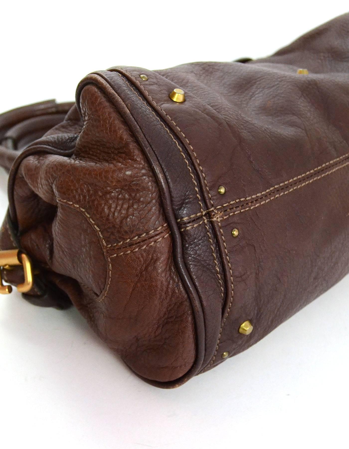Women's Chloe Brown Leather Paddington Bag GHW