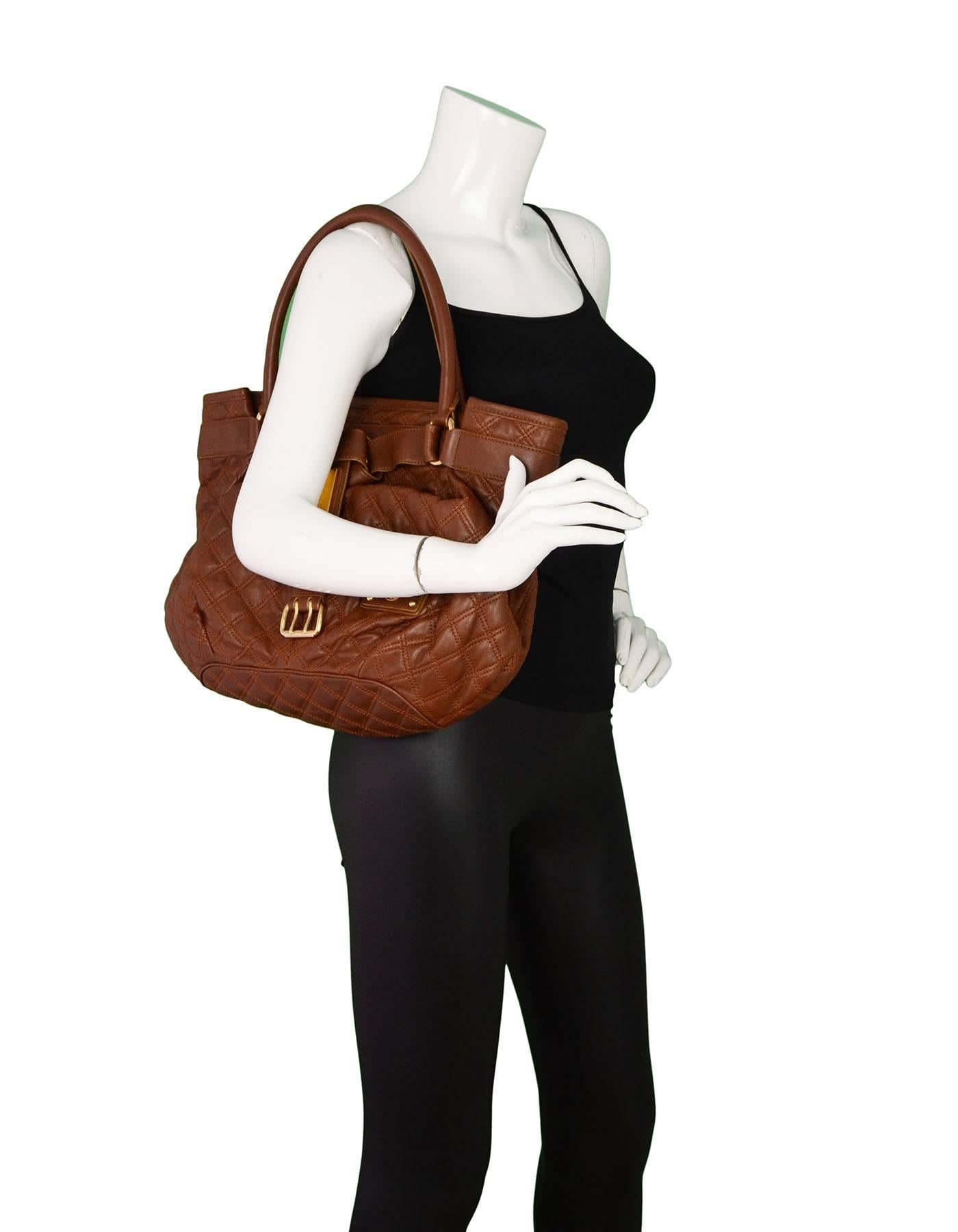 Marc Jacobs Brown Quilted Leather Tote Bag GHW 6