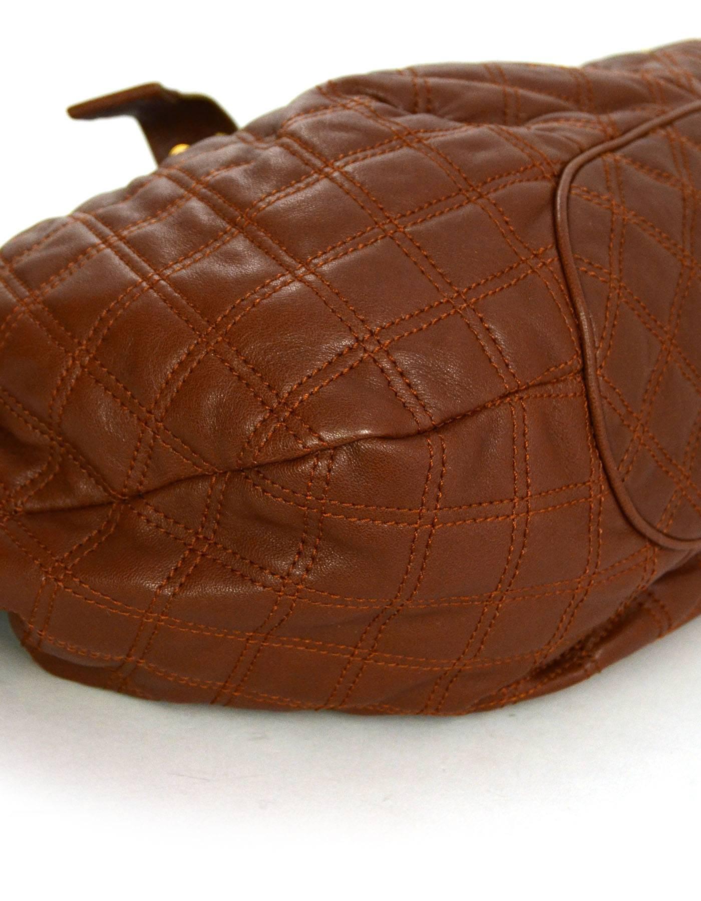 Women's Marc Jacobs Brown Quilted Leather Tote Bag GHW