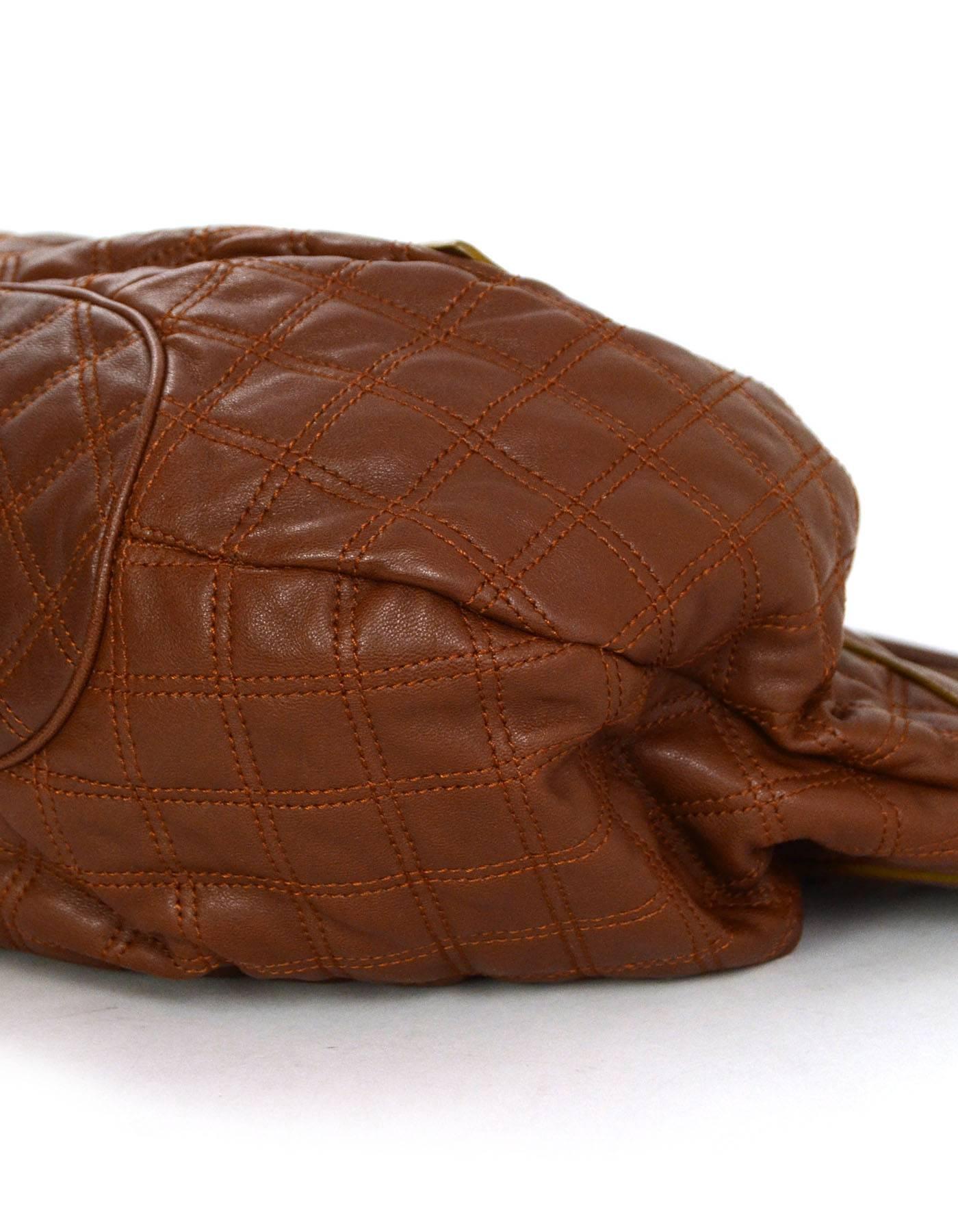 Marc Jacobs Brown Quilted Leather Tote Bag GHW 1