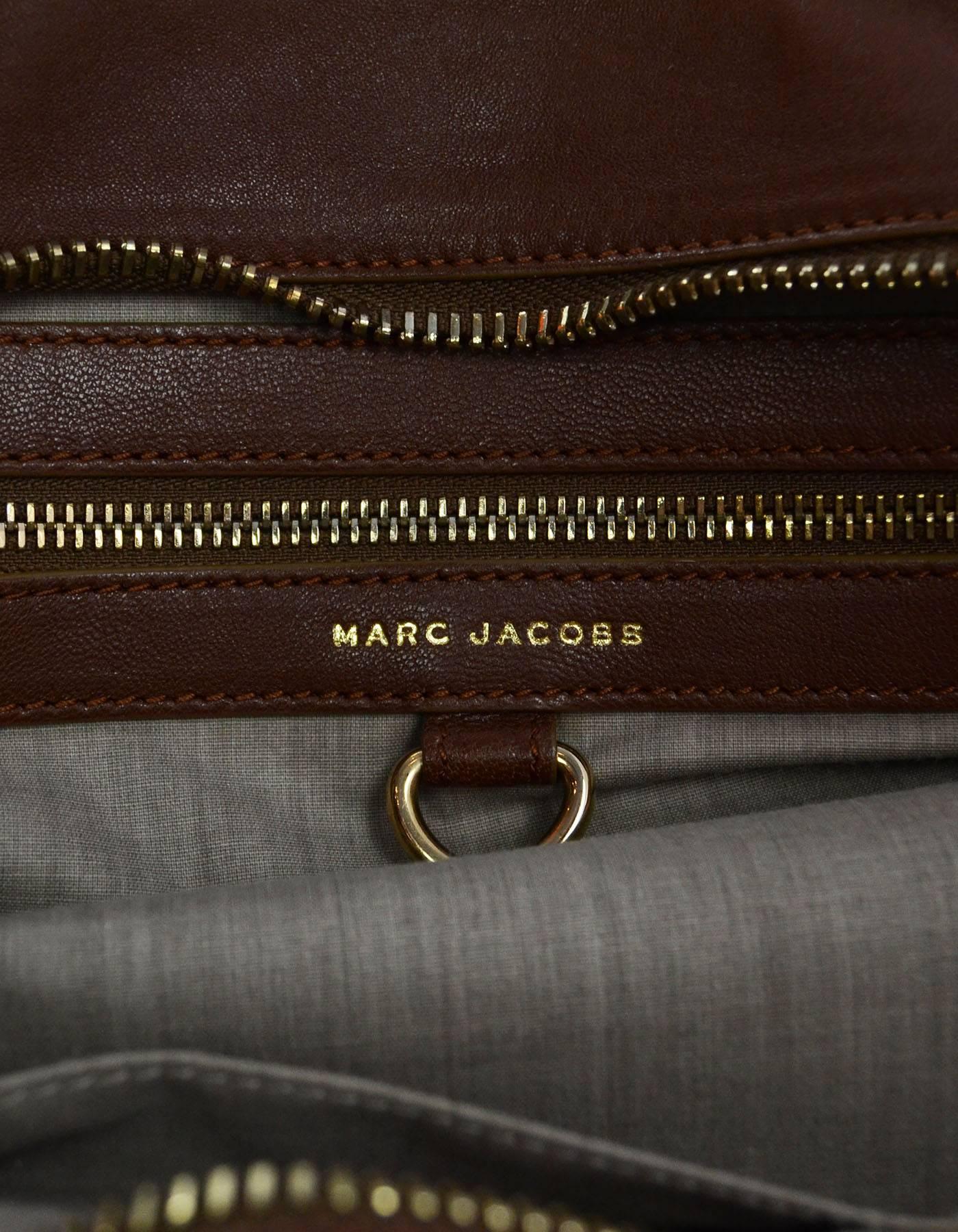 Marc Jacobs Brown Quilted Leather Tote Bag GHW 3