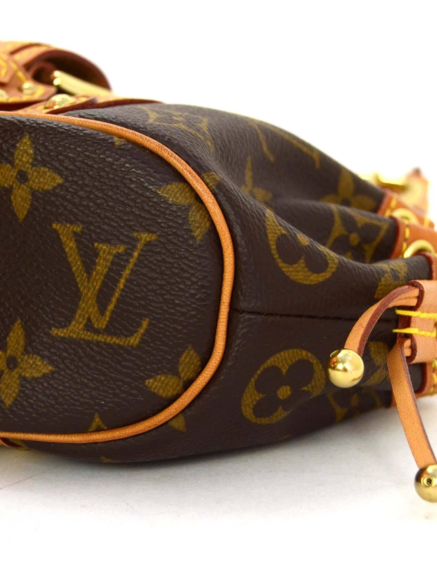 Louis Vuitton Brown Monogram Theda PM Handbag with GHW In Excellent Condition In New York, NY
