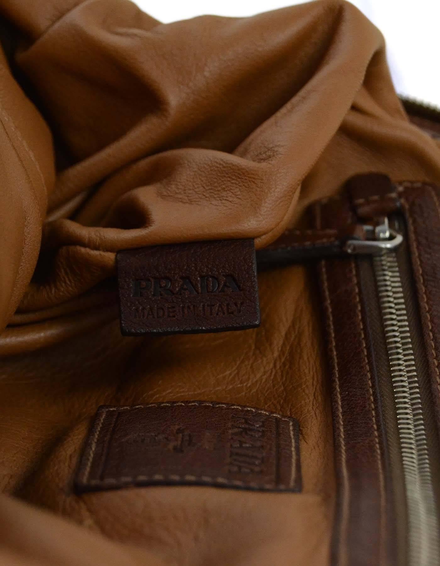 Prada Brown Leather XL Frame Shoulder Bag with SHW 3