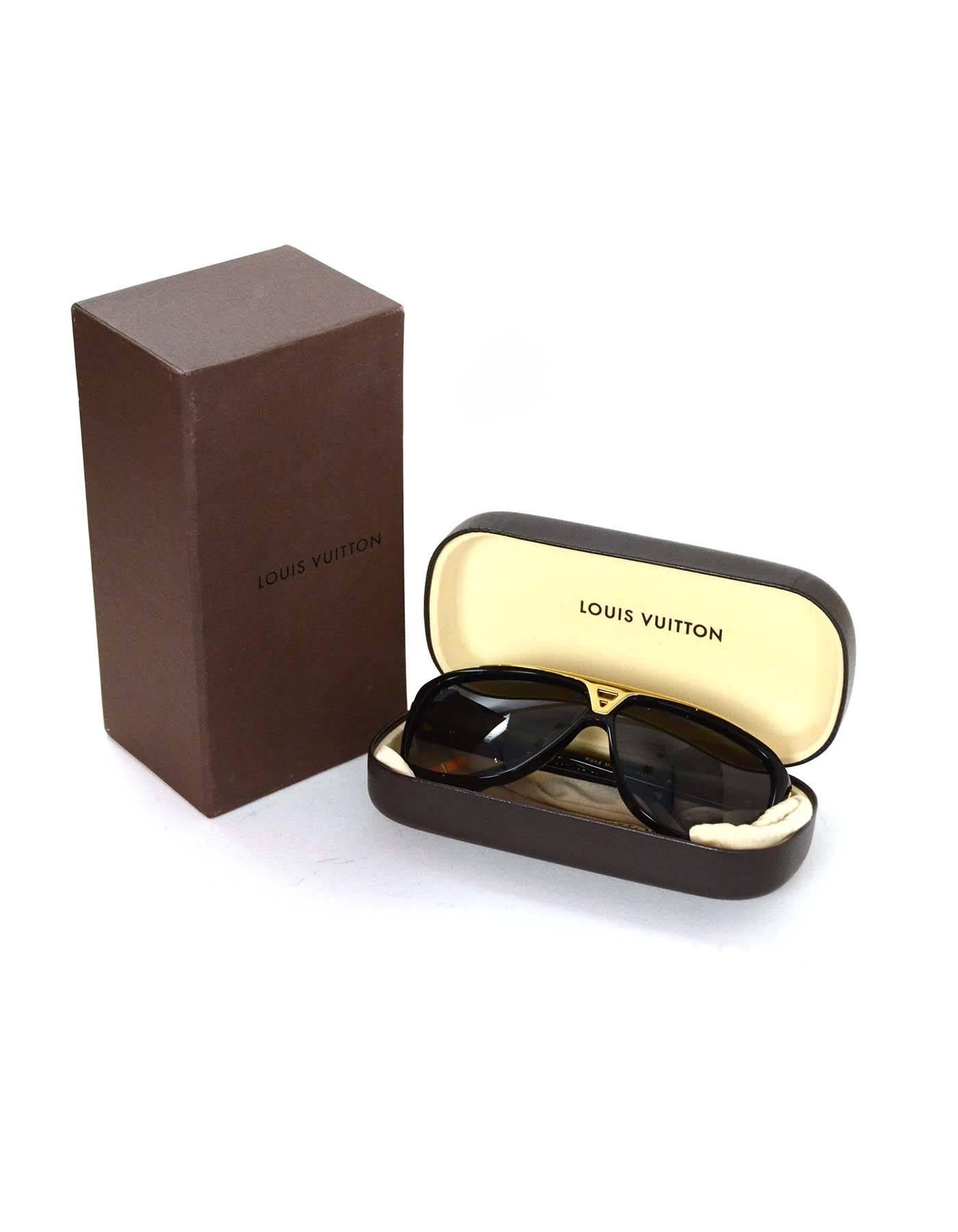 Louis Vuitton Black and Gold-tone Evidence Sunglasses Rt $760 In Excellent Condition In New York, NY
