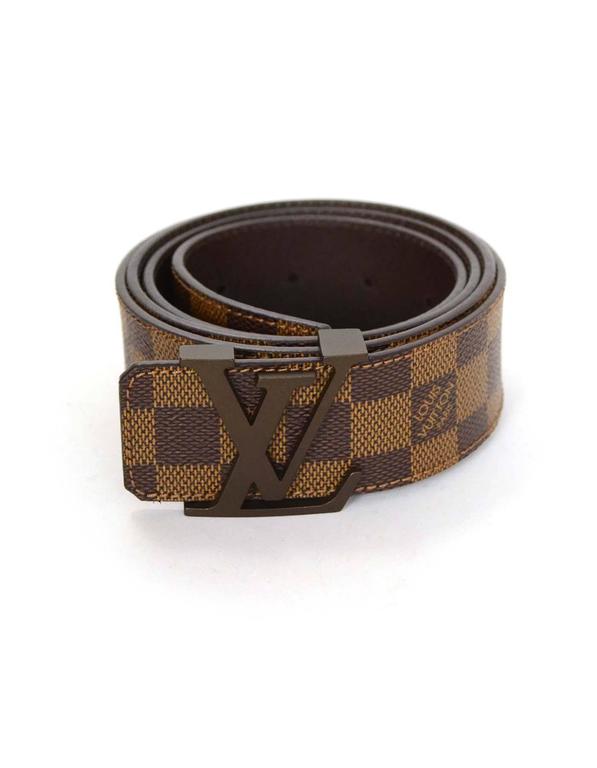 Louis Vuitton Initiales Damier Belt with LV Buckle sz 110 For Sale at 1stdibs