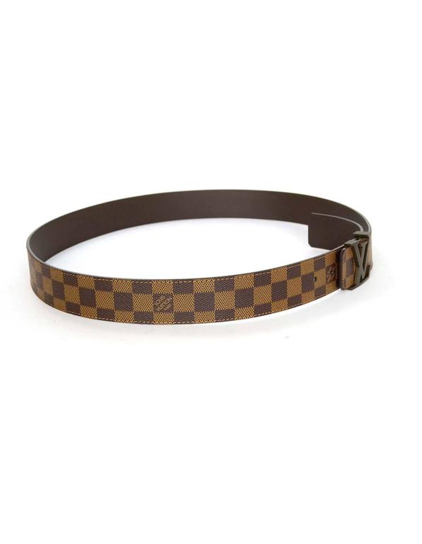 Louis Vuitton Initiales Damier Belt with LV Buckle sz 110 For Sale at 1stdibs