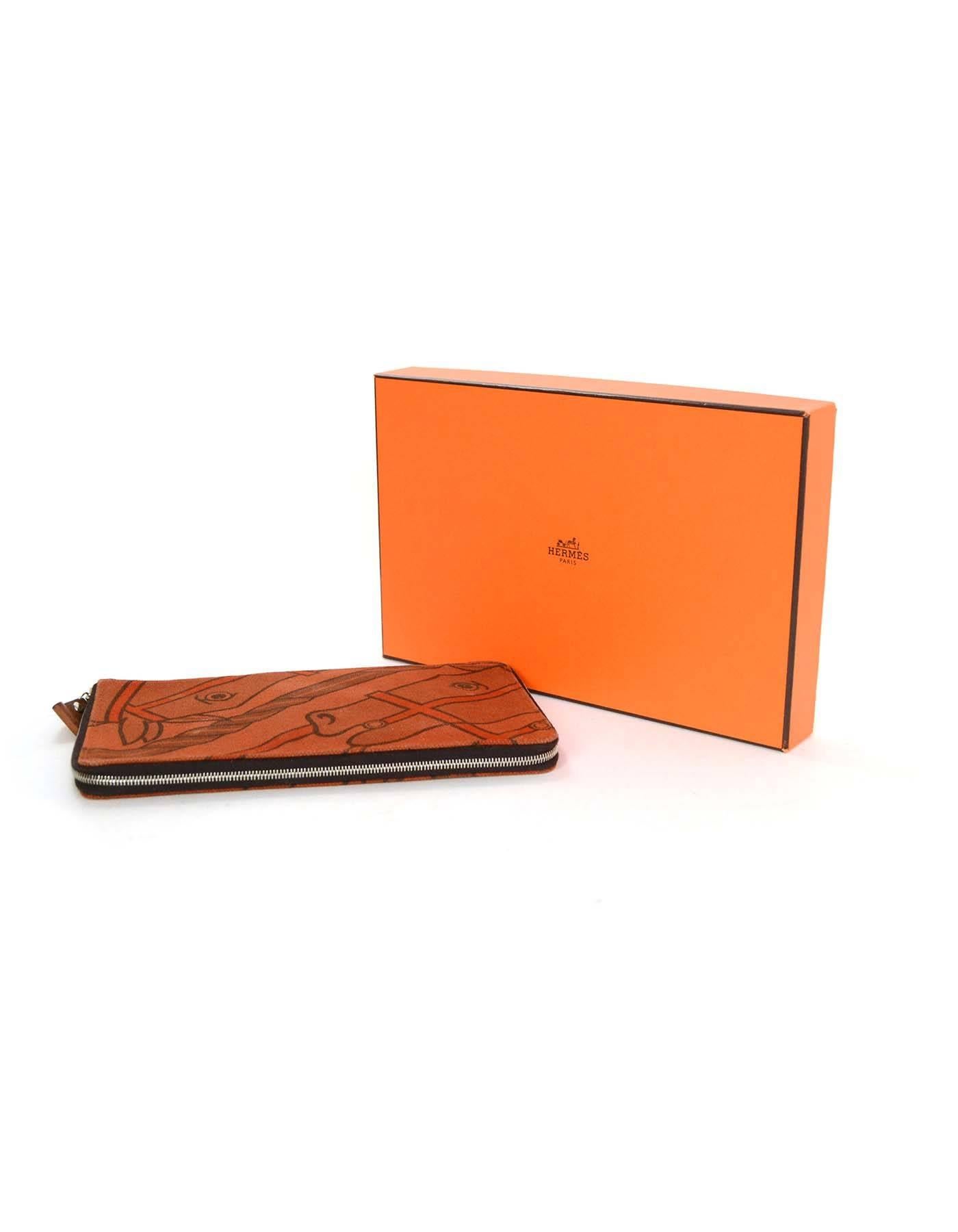 Hermes Horse Print Canvas Oversized Wallet with Box 1