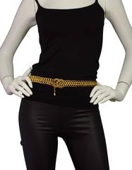 Chanel 1984 Goldtone Circle Chain Belt mit CC-Verschluss Sz S