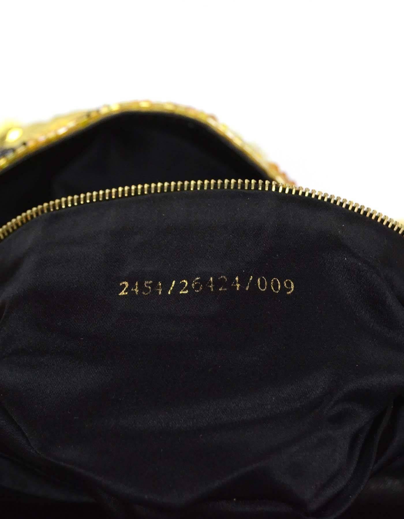 Fendi Gold & Black Sequin Baguette GHW 1