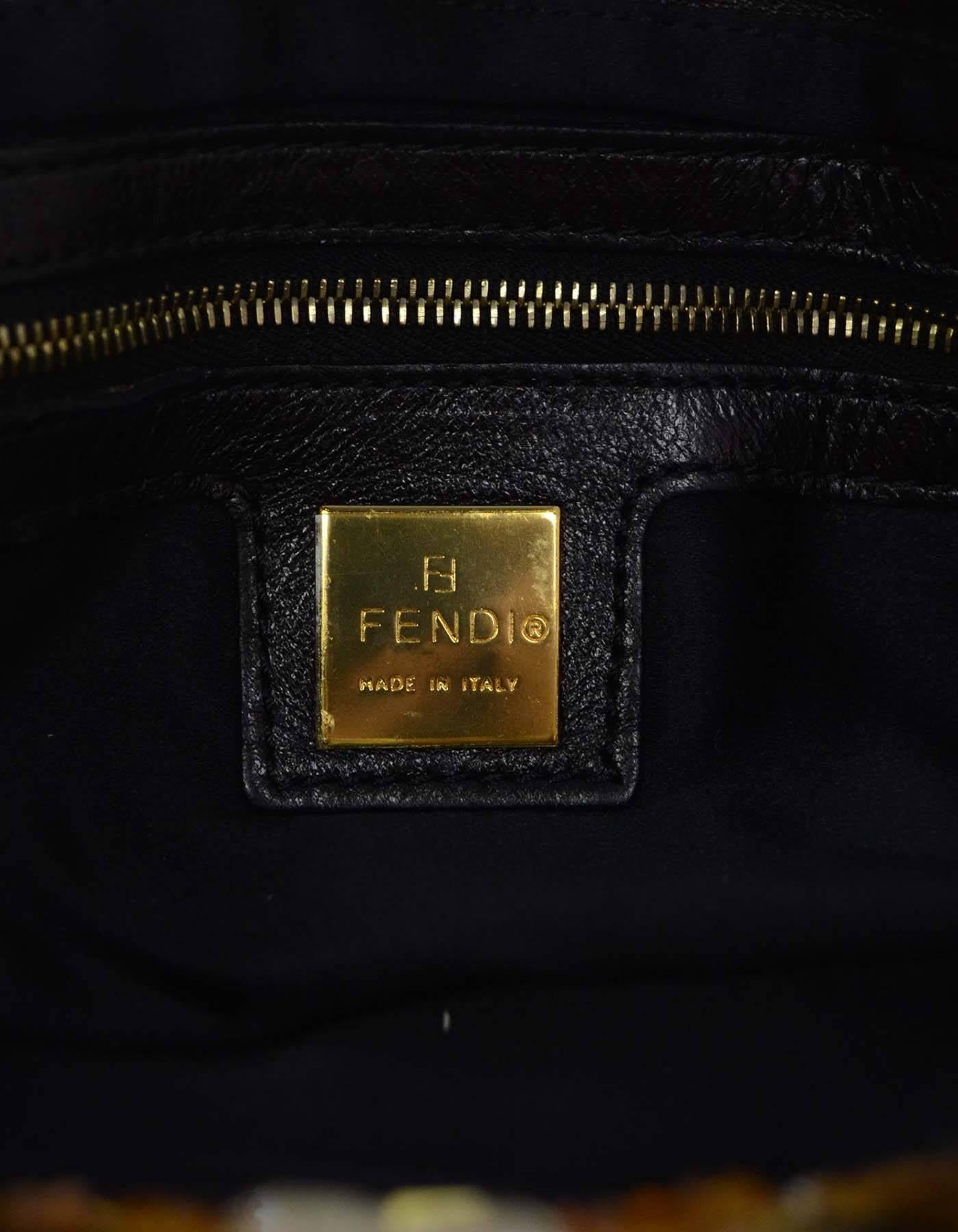 Women's Fendi Gold & Black Sequin Baguette GHW