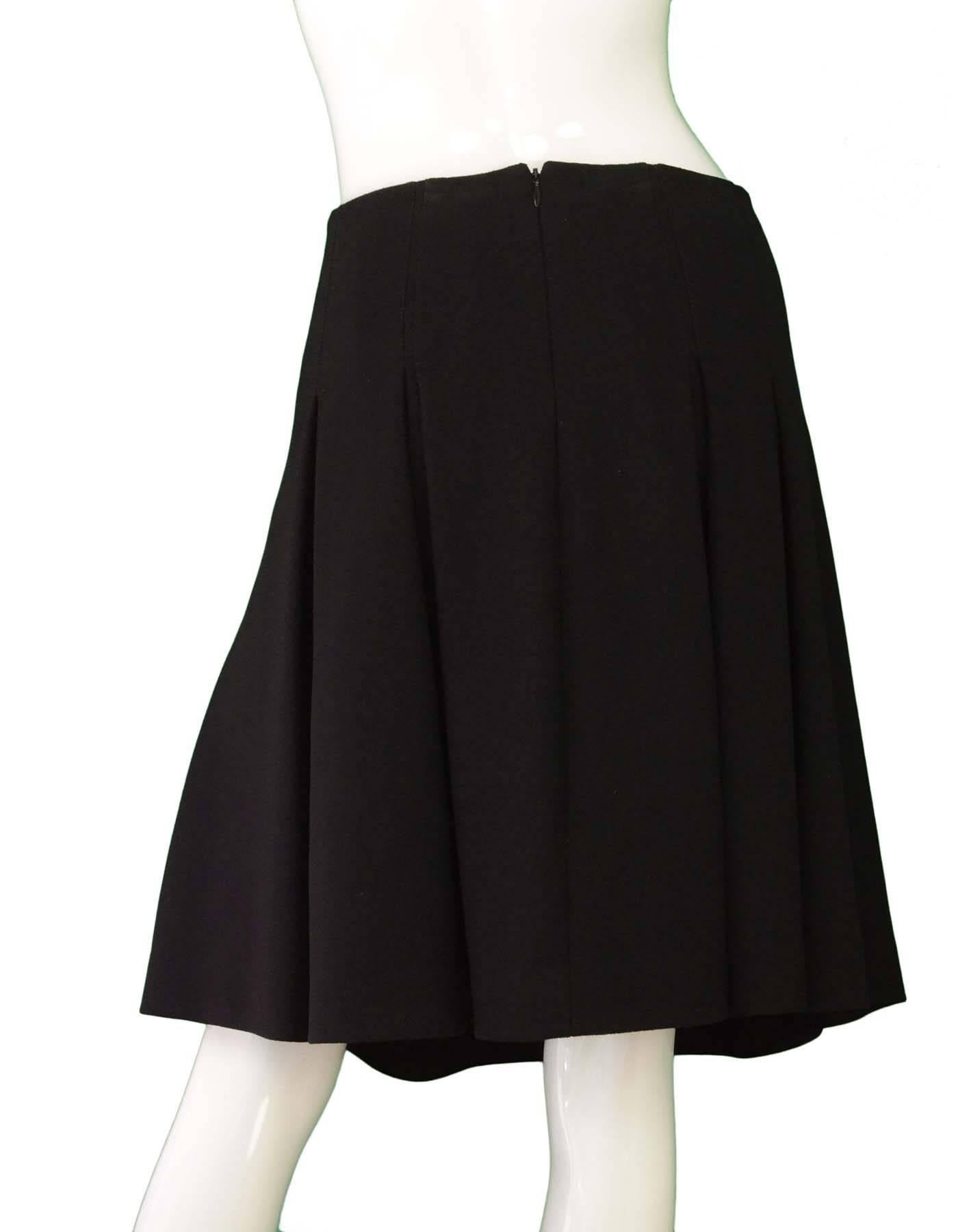 Proenza Schouler Black Inverted Pleated Skirt Sz 8 In Excellent Condition In New York, NY