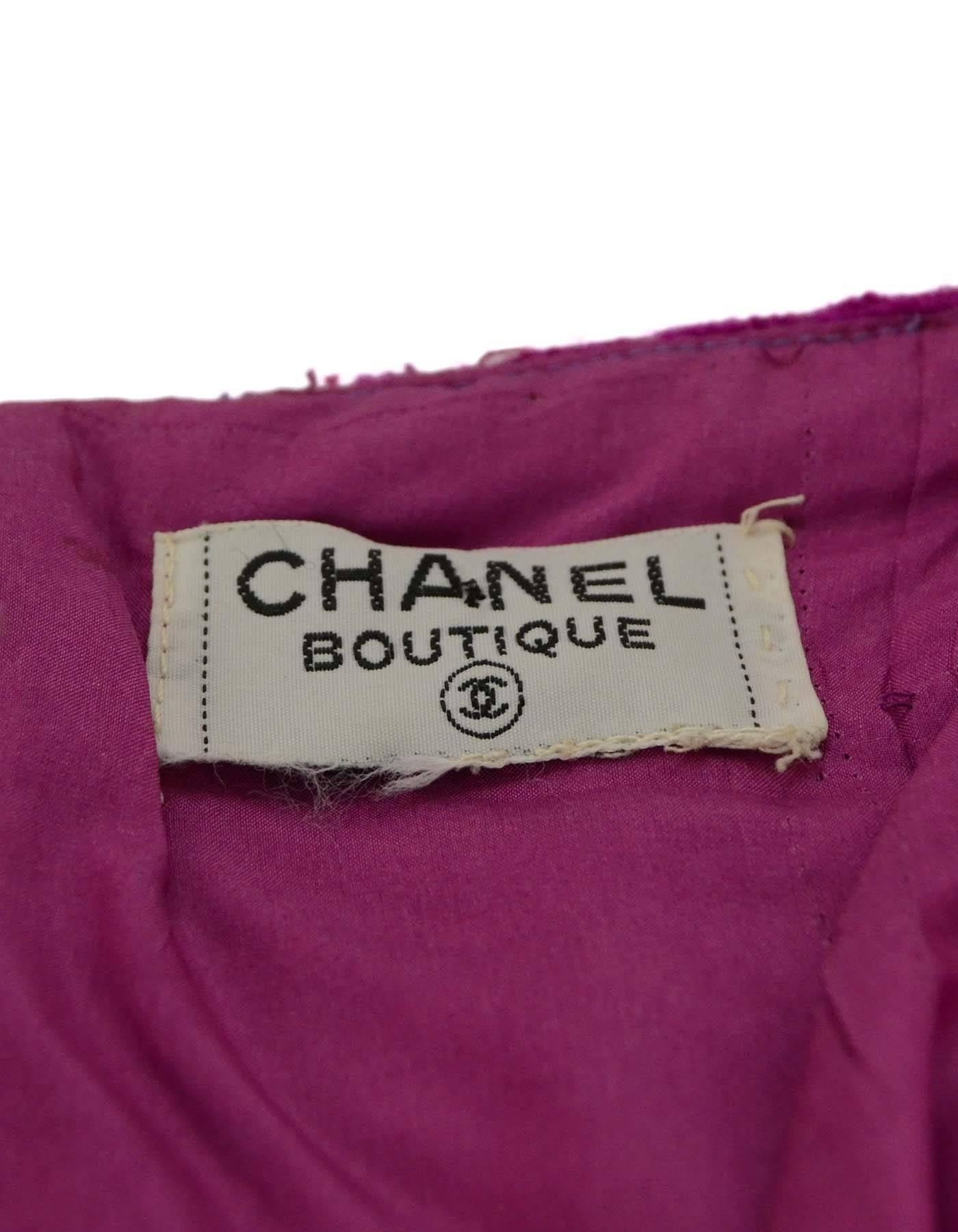 Women's Chanel Fuchsia Skirt with Inverted Pleats