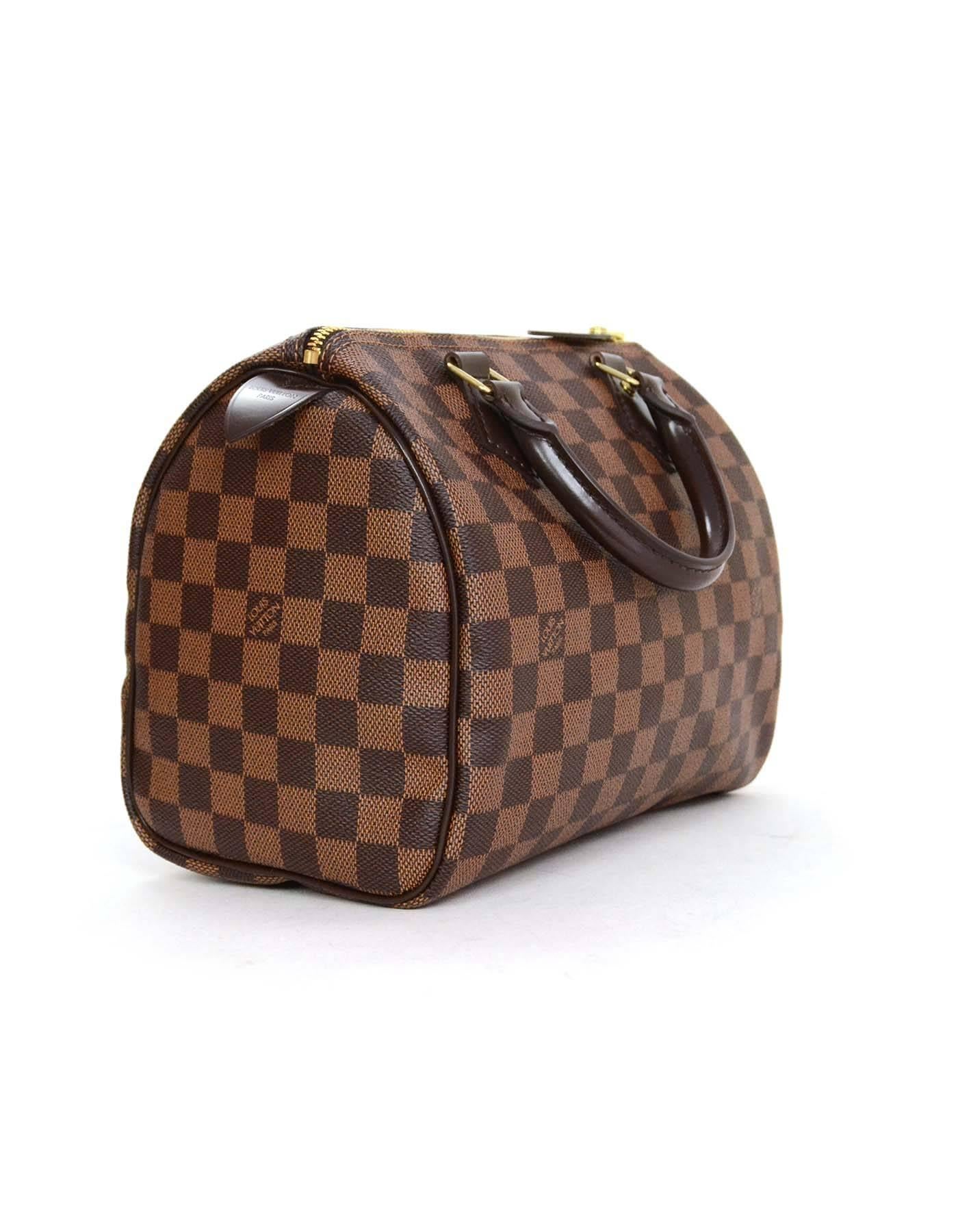 Louis Vuitton Like New Brown Damier Ebene Speedy 25 Bag In Excellent Condition In New York, NY