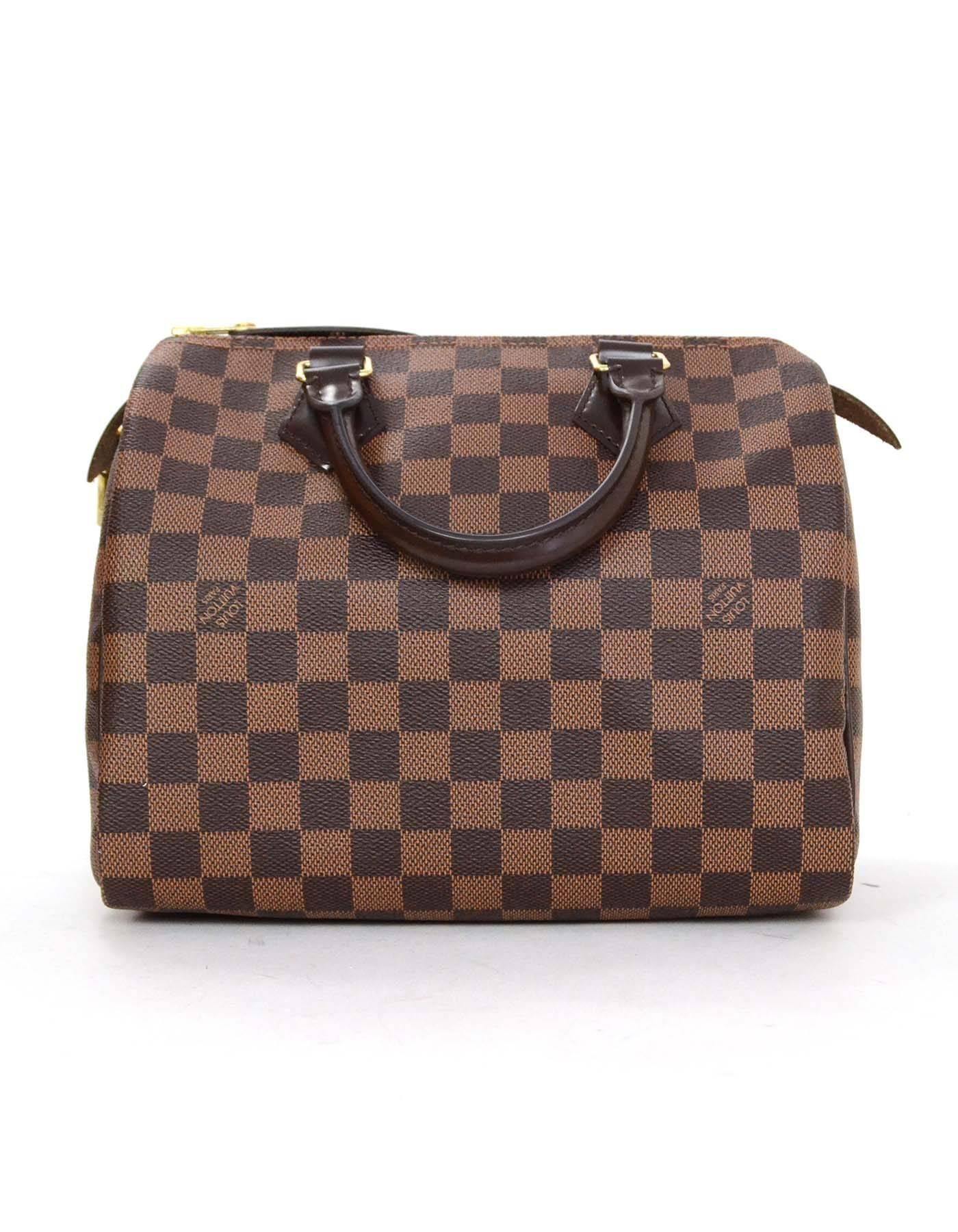 Women's Louis Vuitton Like New Brown Damier Ebene Speedy 25 Bag