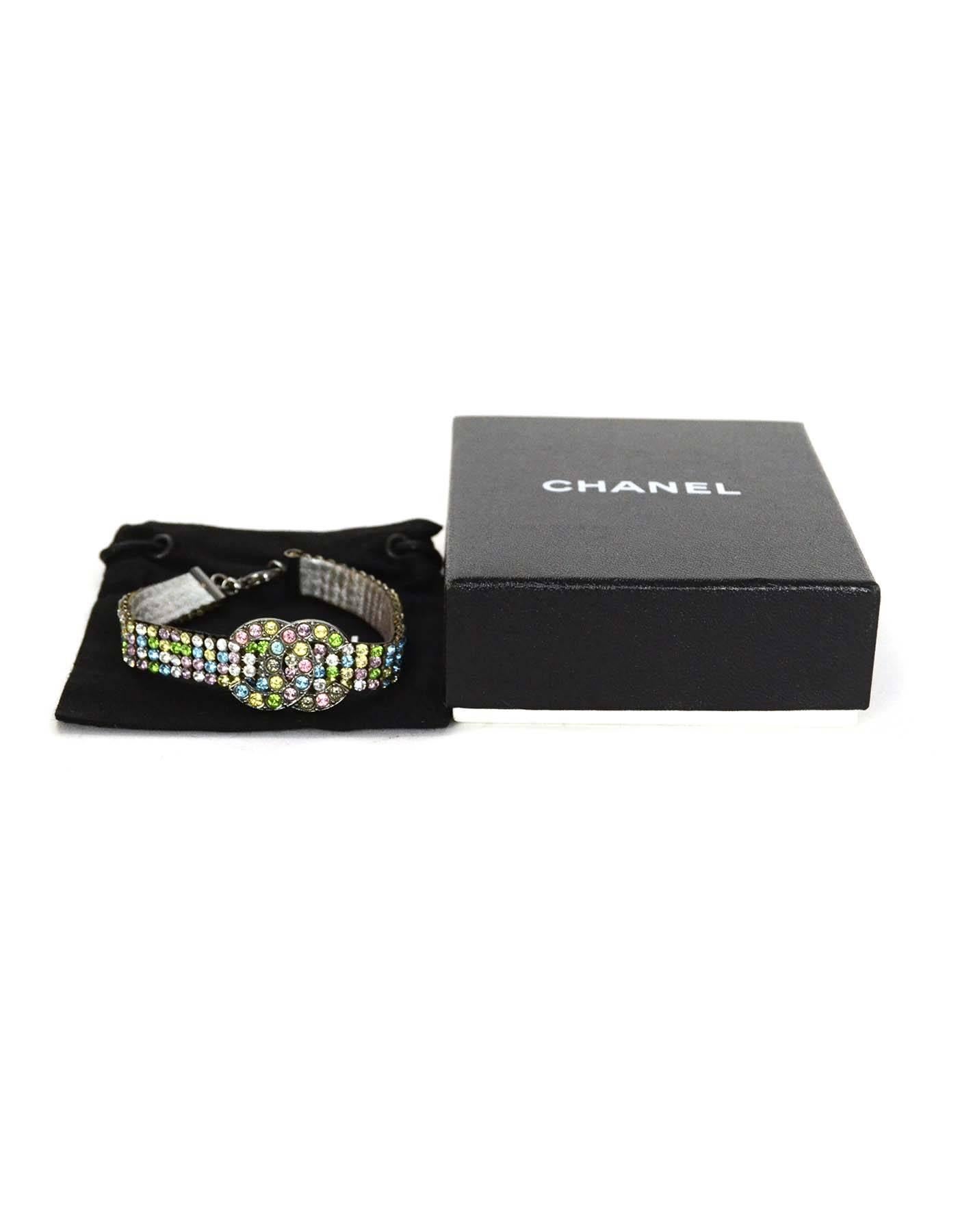 Chanel Multicolored Tutti Fruitti Crystal CC Bracelet with Dust Bag and Box 2
