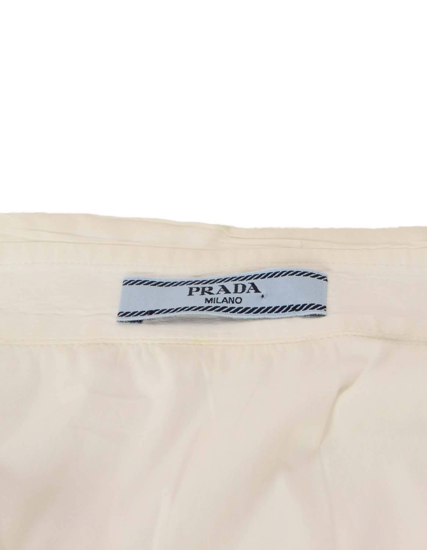 Women's Prada White Button Up Blouse Sz 38