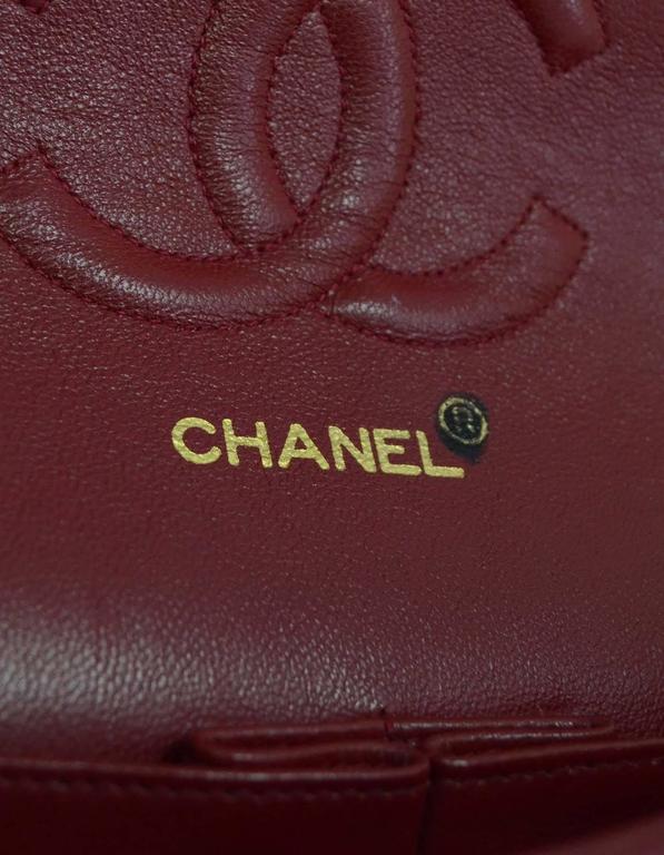 Chanel '90s Vintage Red Lambskin Double Flap 10