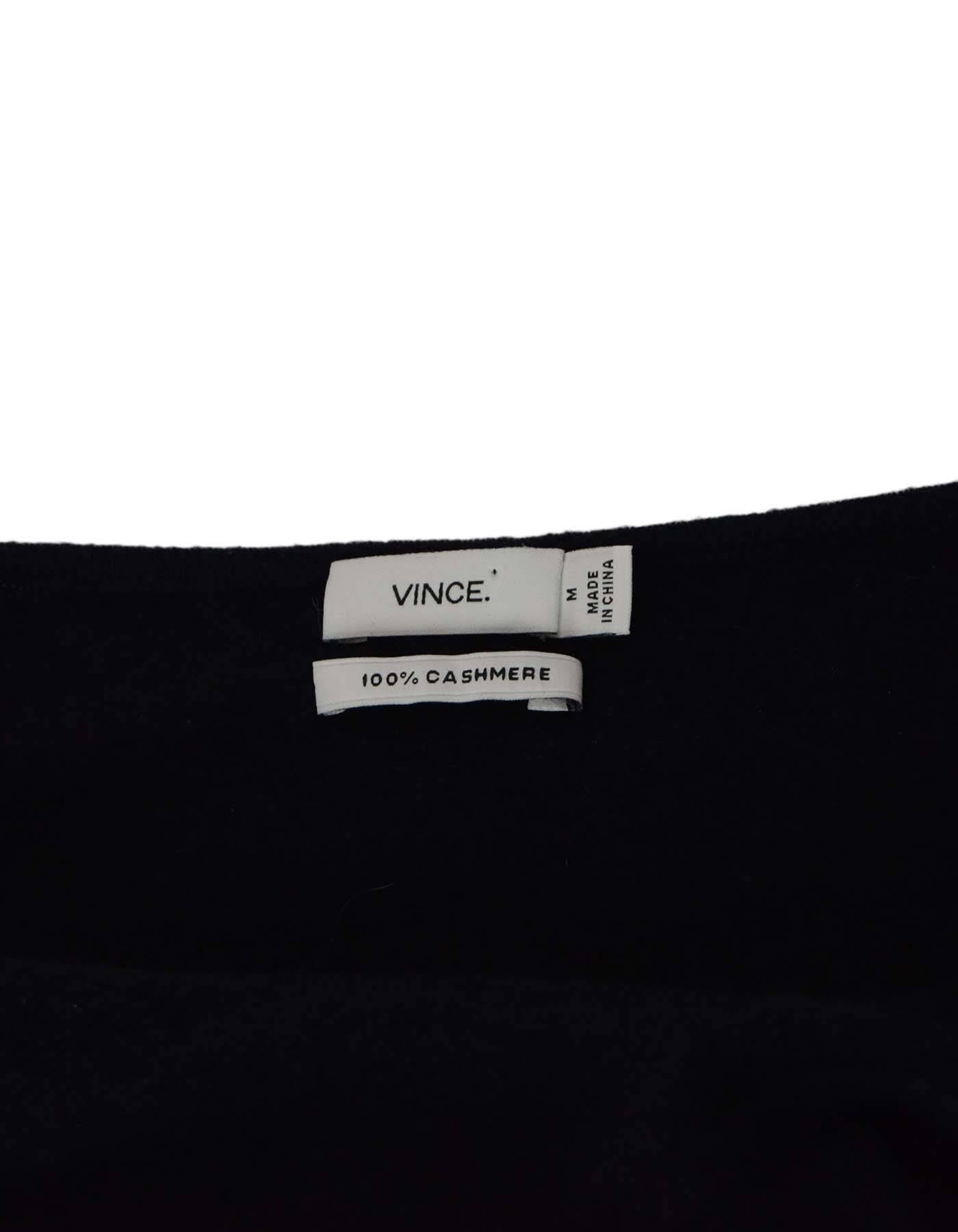 Vince Navy Cashmere V-Neck Sweater Sz M rt. $295 In Excellent Condition In New York, NY
