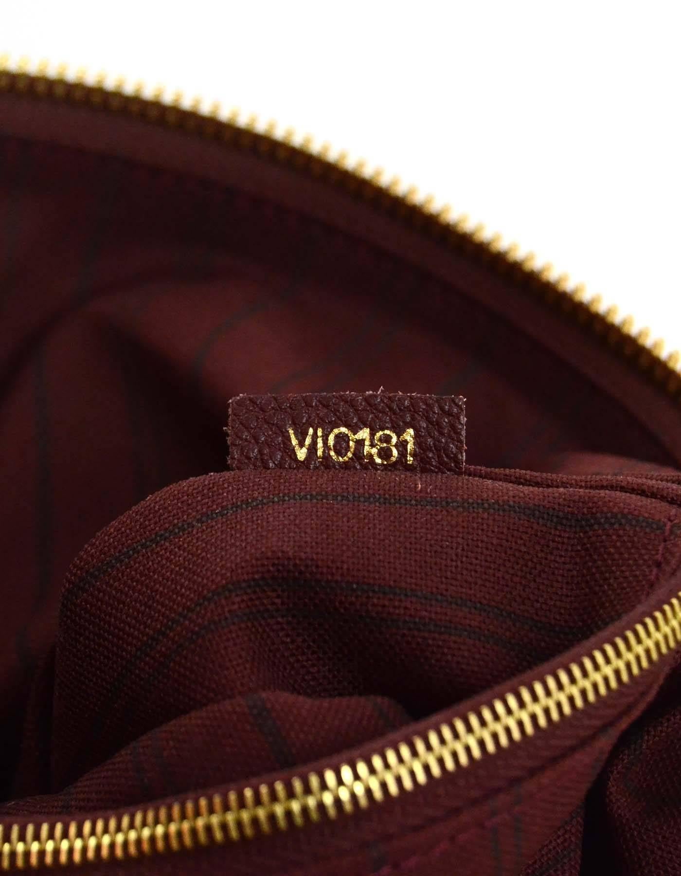 Women's Louis Vuitton Burgundy Leather Monogram Emprinte Lumineuse GM Tote Bag rt $3, 550