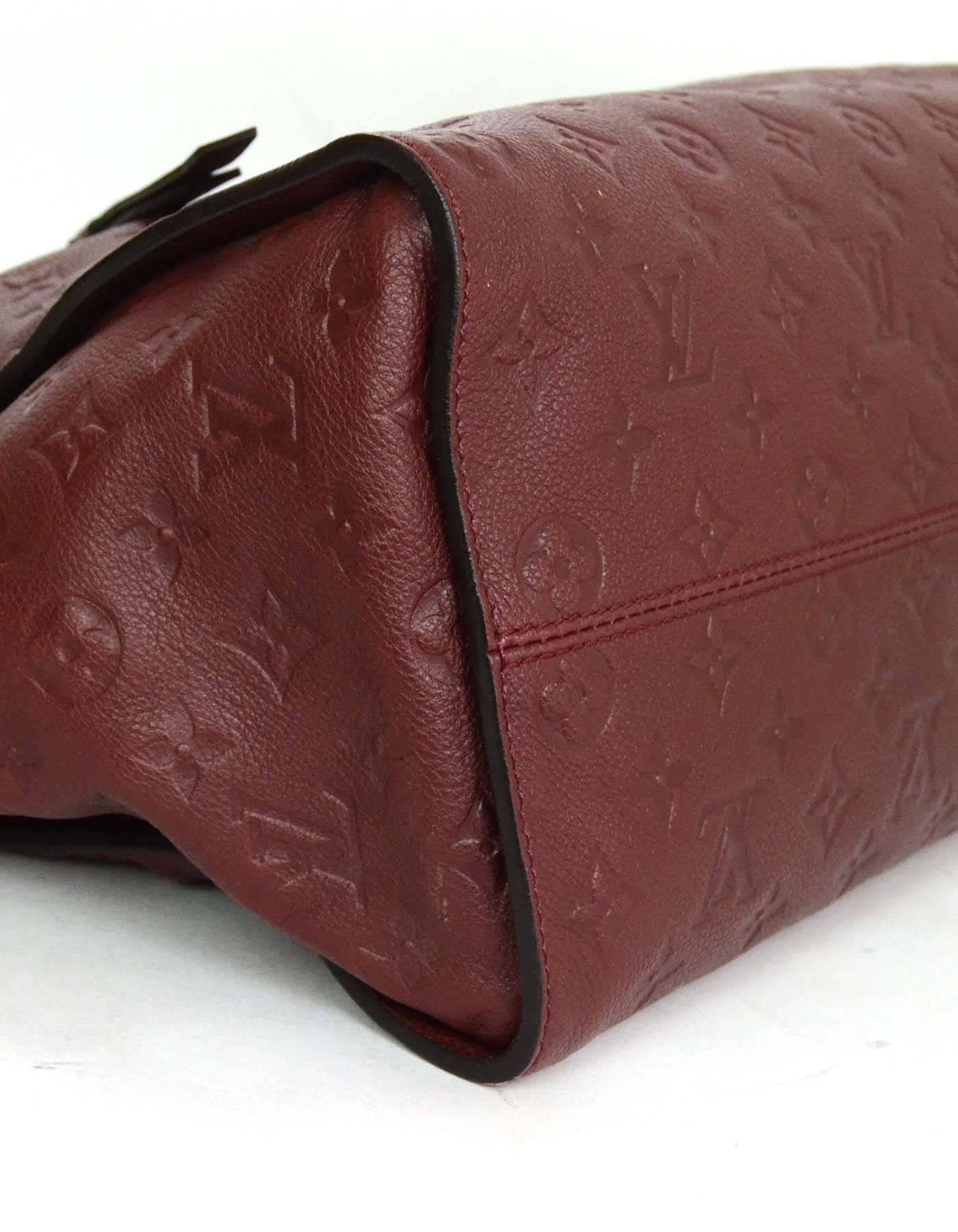 Louis Vuitton Burgundy Leather Monogram Emprinte Lumineuse GM Tote Bag rt $3, 550 In Excellent Condition In New York, NY