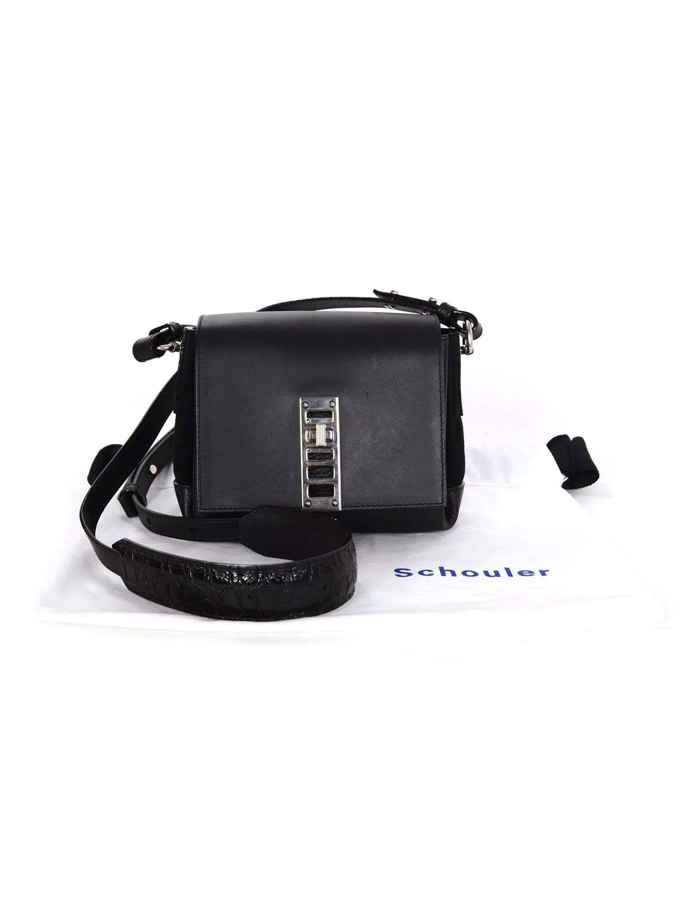 Proenza Schouler Black Leather Mini Elliot Crossbody Bag SHW 6