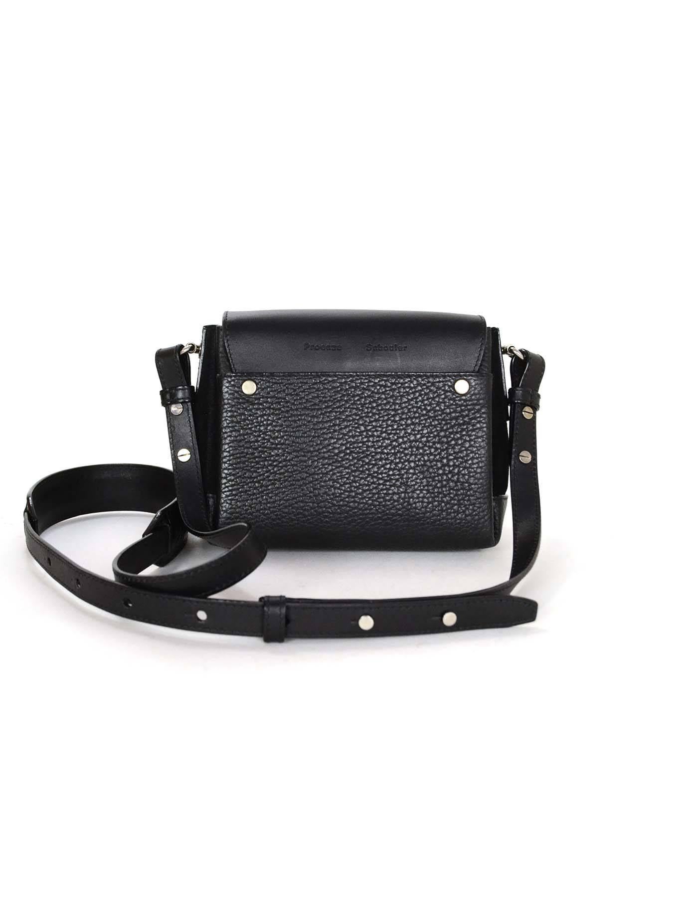 Women's Proenza Schouler Black Leather Mini Elliot Crossbody Bag SHW