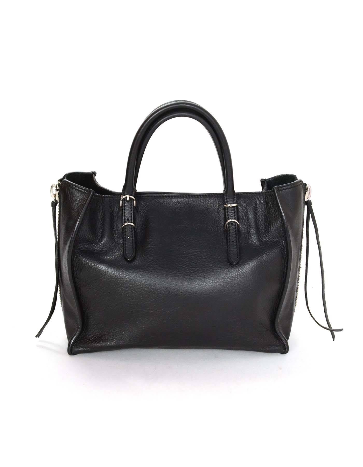 Balenciaga Black Leather Mini Papier A4 Crossbody with SHW In Excellent Condition In New York, NY