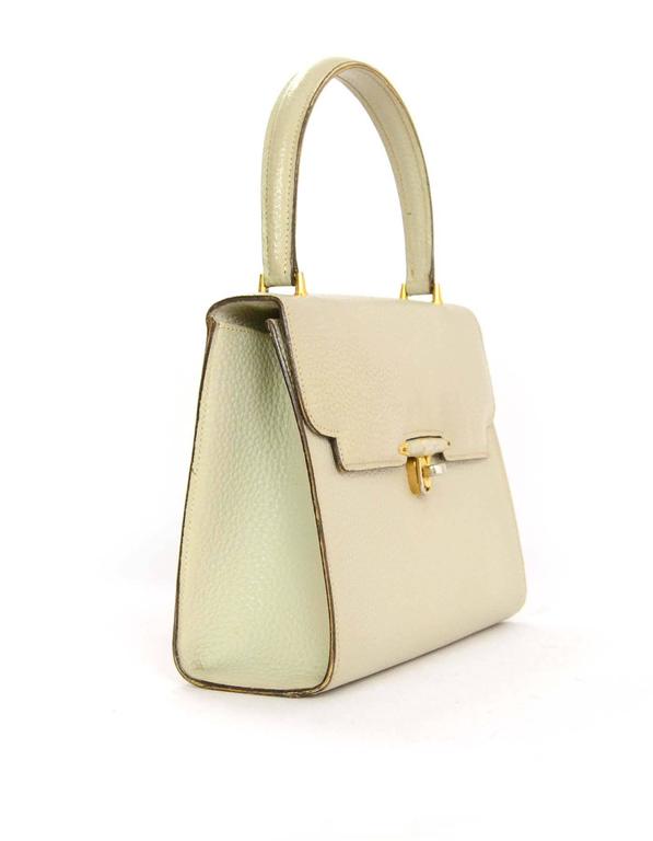 Gucci Cream Vintage Leather Handle Bag For Sale at 1stDibs cream top