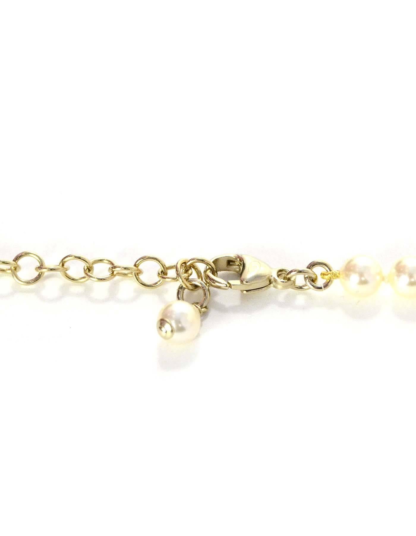 Features graduated ivory faux pearls with crystal circle beads and CCs. Can be worn as a single strand or doubled

    Made In: France
    Year of Production: 2015
    Color: Ivory faux pearls with light green and champagne crystals
   