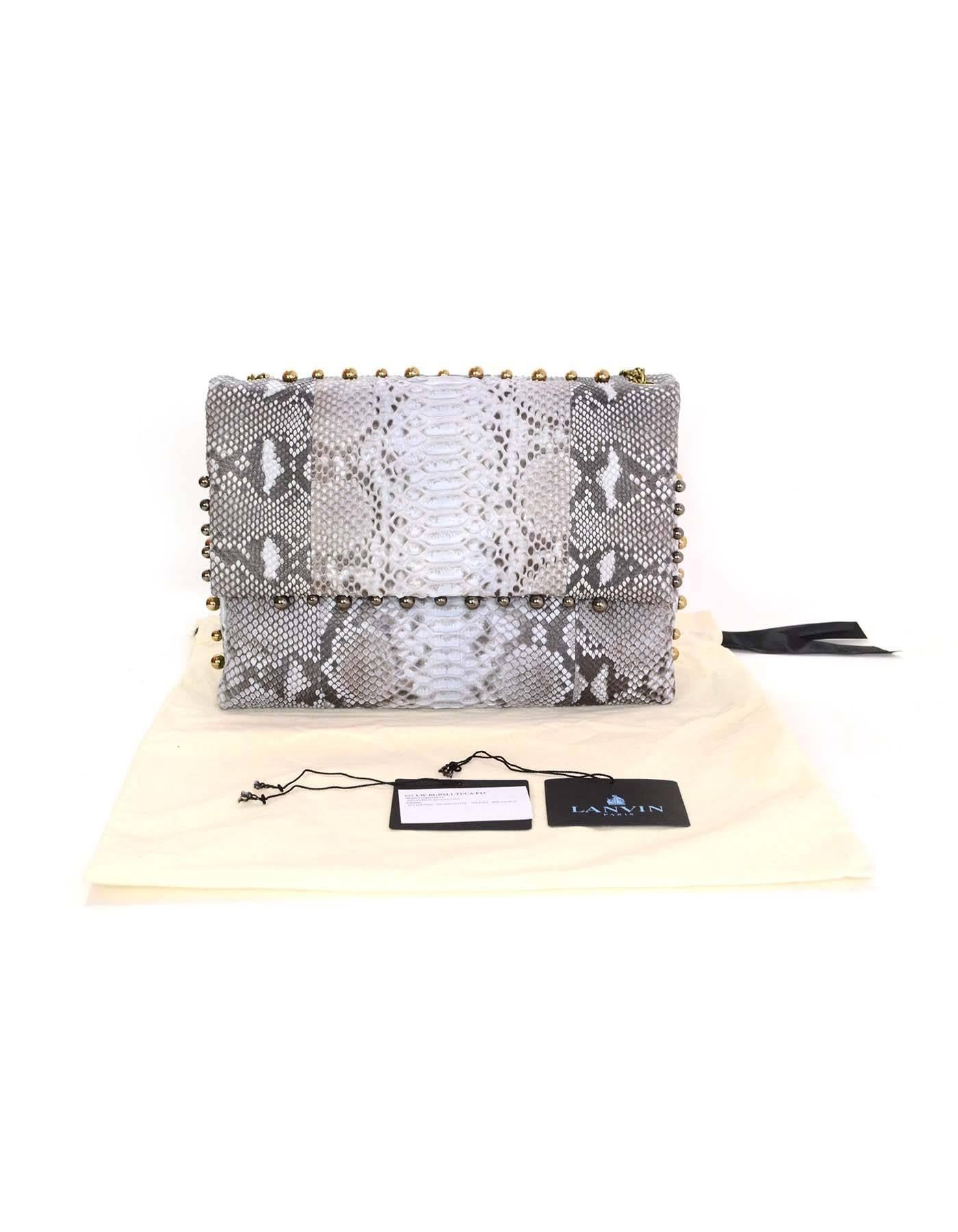 Lanvin Grey Python Studded Sugar Flap Bag rt. $3, 000 5