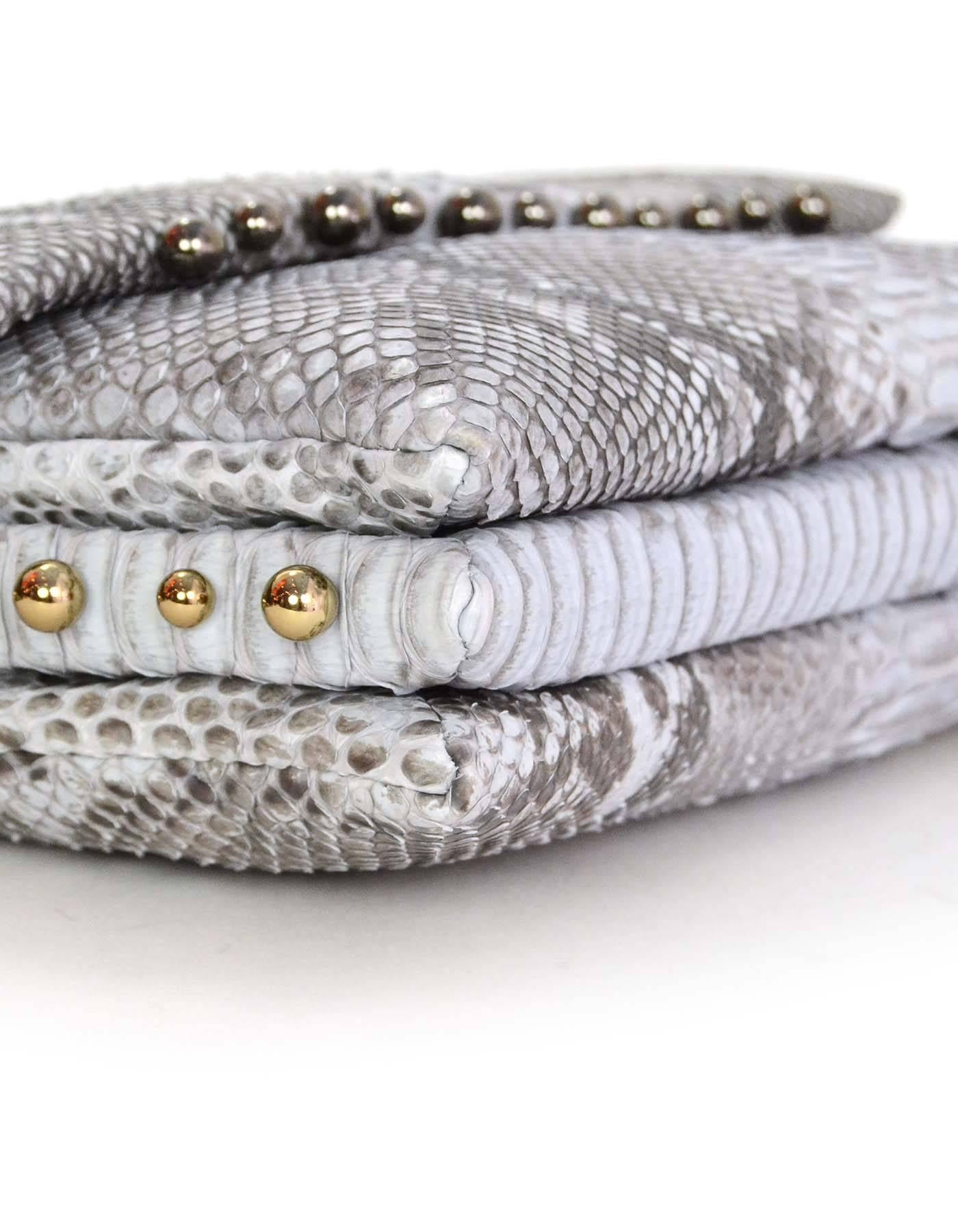 Women's Lanvin Grey Python Studded Sugar Flap Bag rt. $3, 000