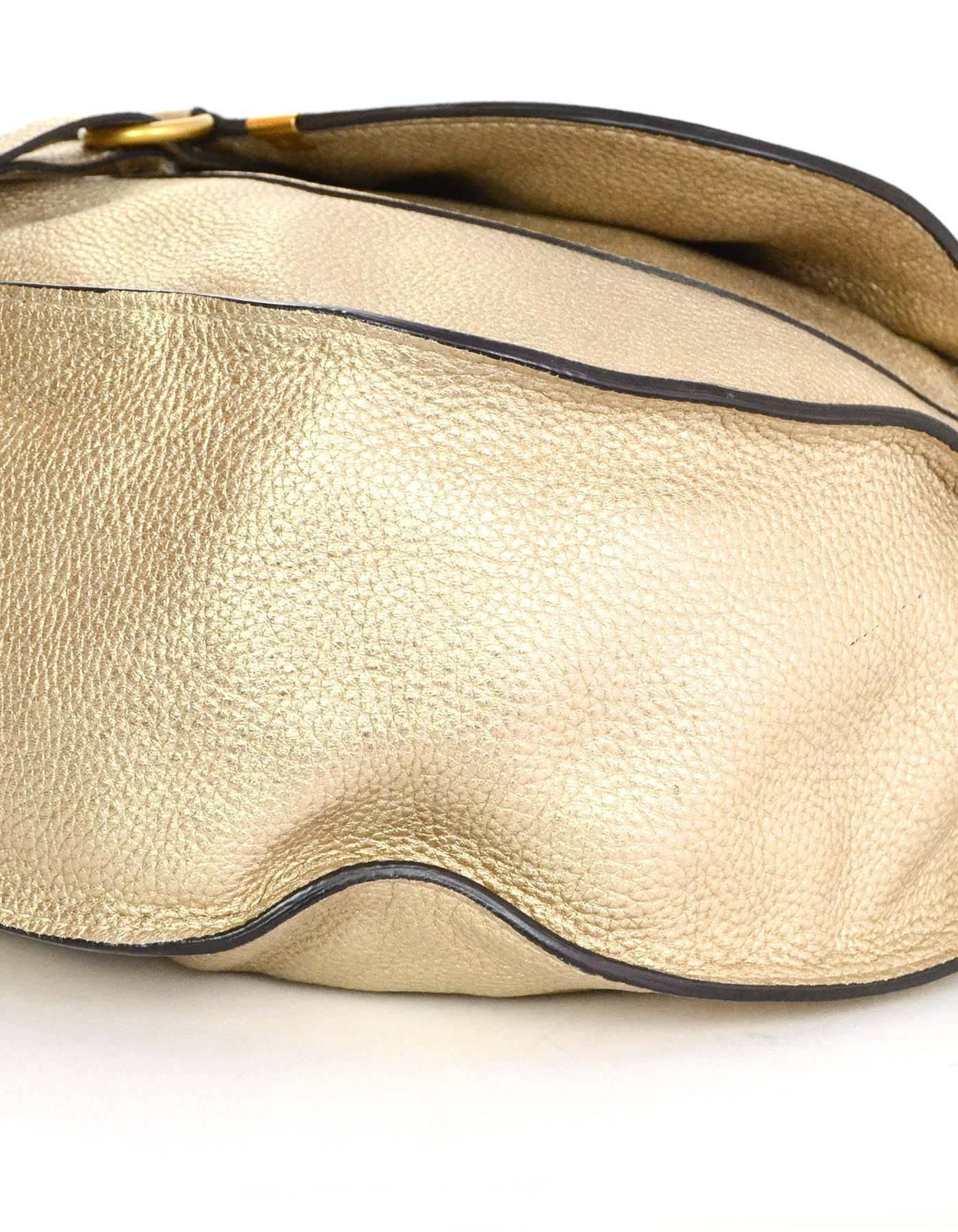 Chloe Gold Leather Large Marcie Hobo Bag with GHW 1