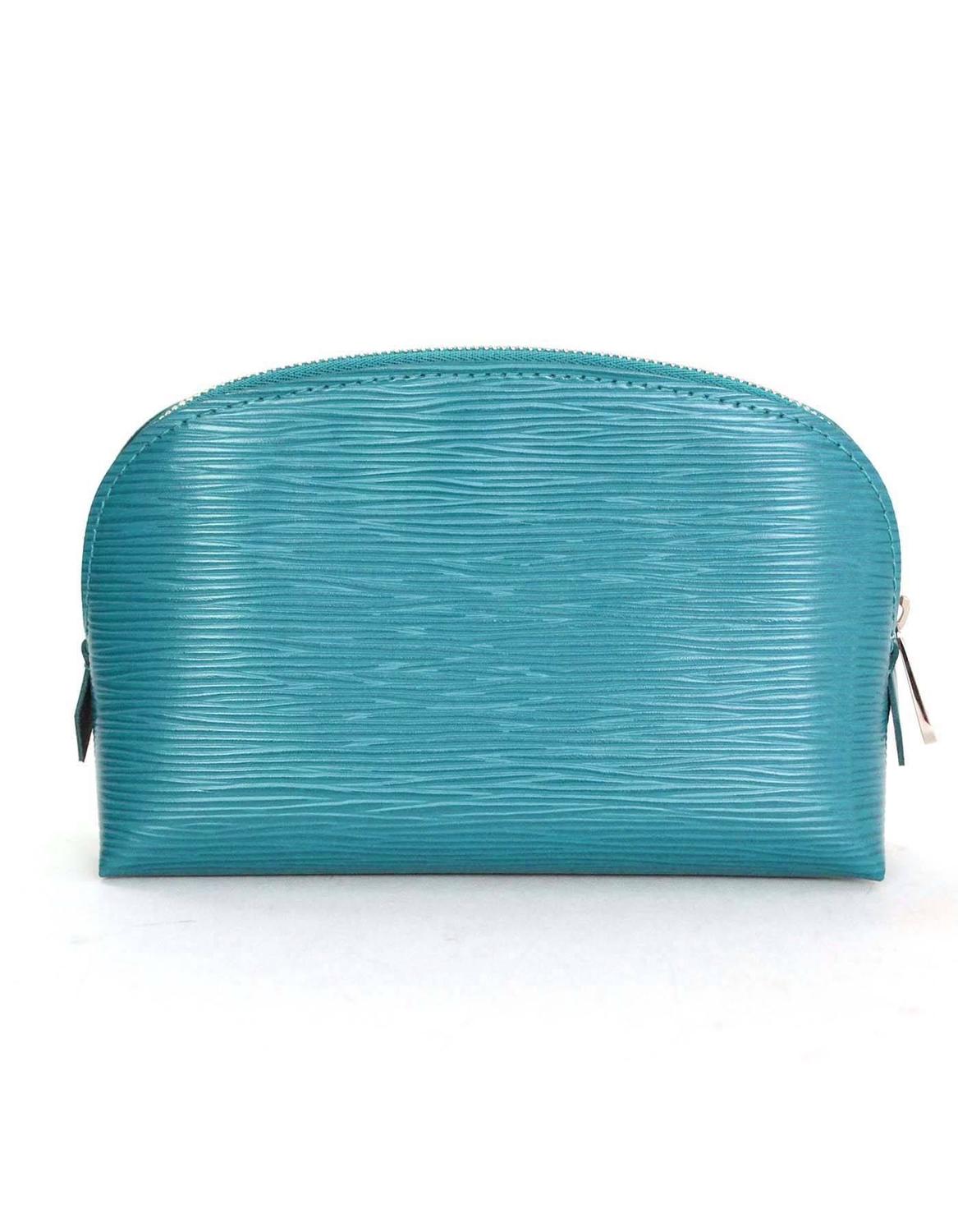 Louis Vuitton Cyan Epi Leather Cosmetic Pouch Clutch rt. $460 For Sale at 1stdibs