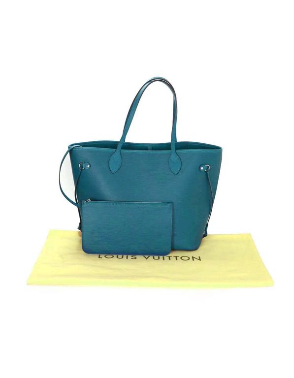 Louis Vuitton Cyan Neverfull MM Tote Bag w/ Insert SHW rt. $2,050 For Sale at 1stdibs