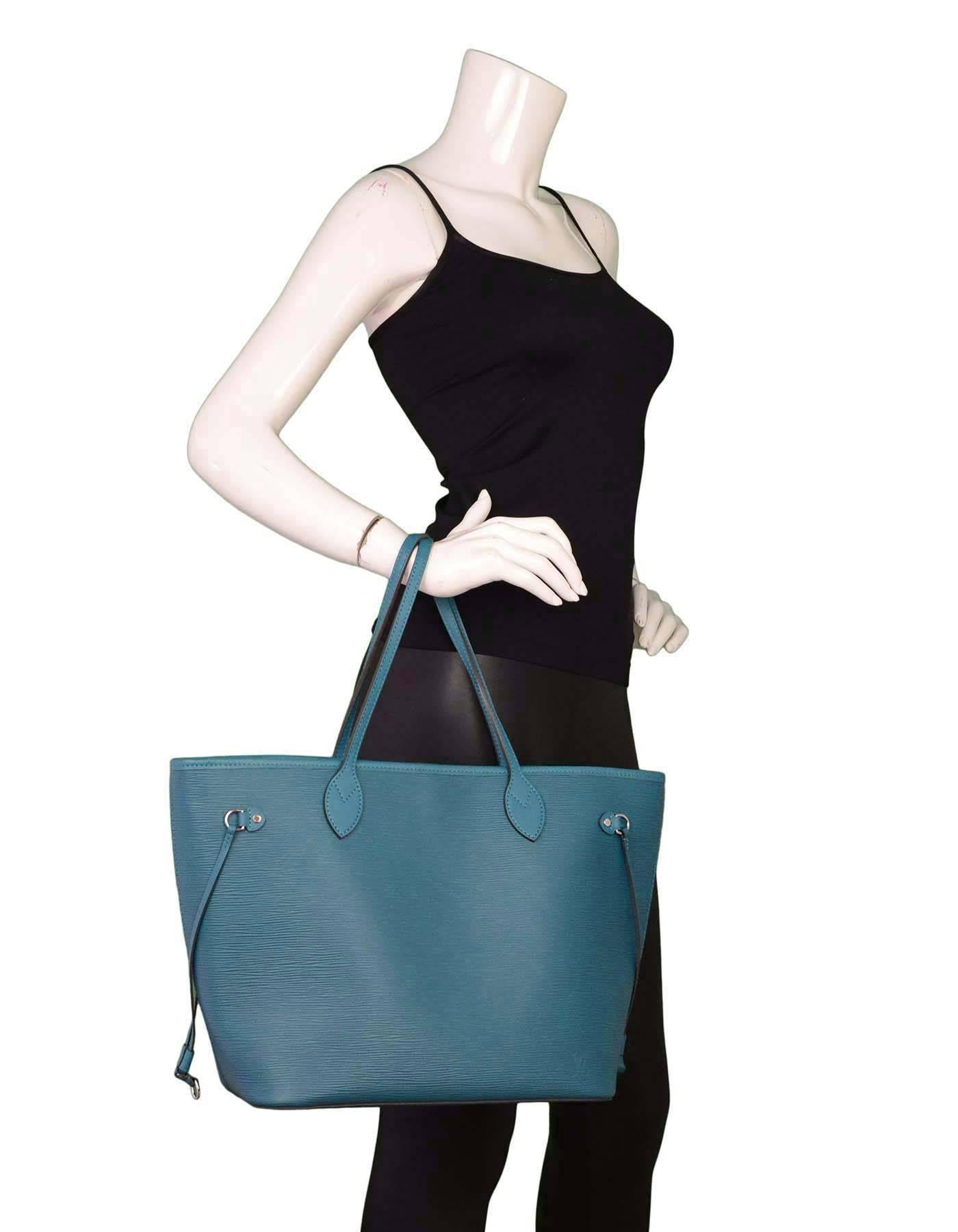 Louis Vuitton Cyan Neverfull MM Tote Bag w/ Insert SHW rt. $2, 050 4