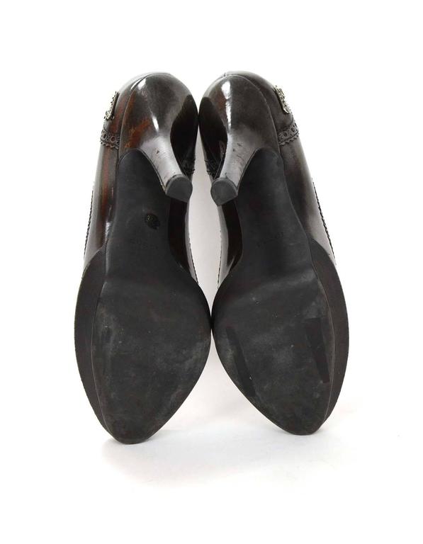 Gucci Black Leather Spectator Pumps Sz 37.5 w/ Dust Bag For Sale at 1stDibs