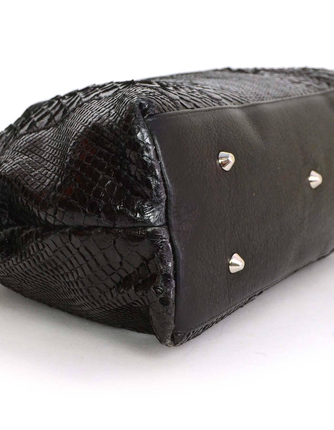Women's Carlos Falchi Black Python Shoulder Bag rt. $2, 895
