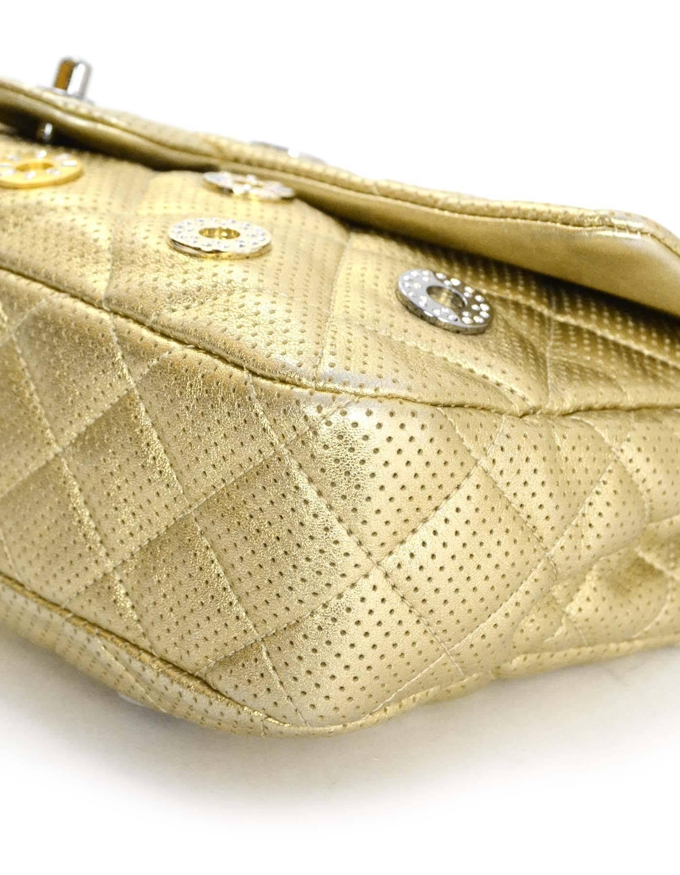 Chanel Gold Quilted CC Medals Jumbo Perforated Lambskin Jumbo Flap Bag rt.$5, 800 1