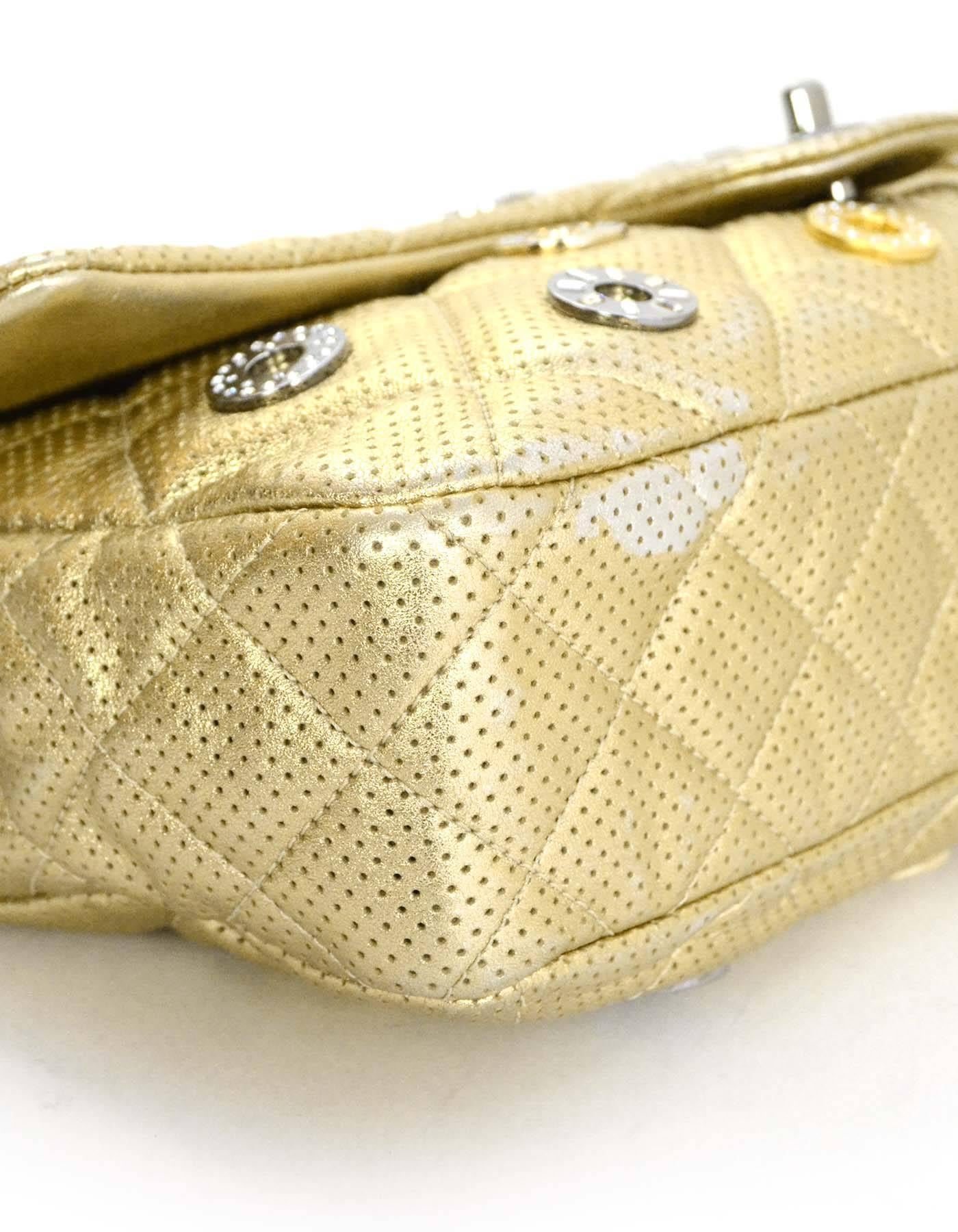 Women's Chanel Gold Quilted CC Medals Jumbo Perforated Lambskin Jumbo Flap Bag rt.$5, 800