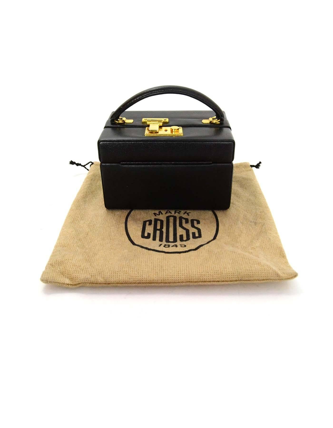  Mark Cross Black Mini Square Frame Bag with GHW and Dust Bag 4