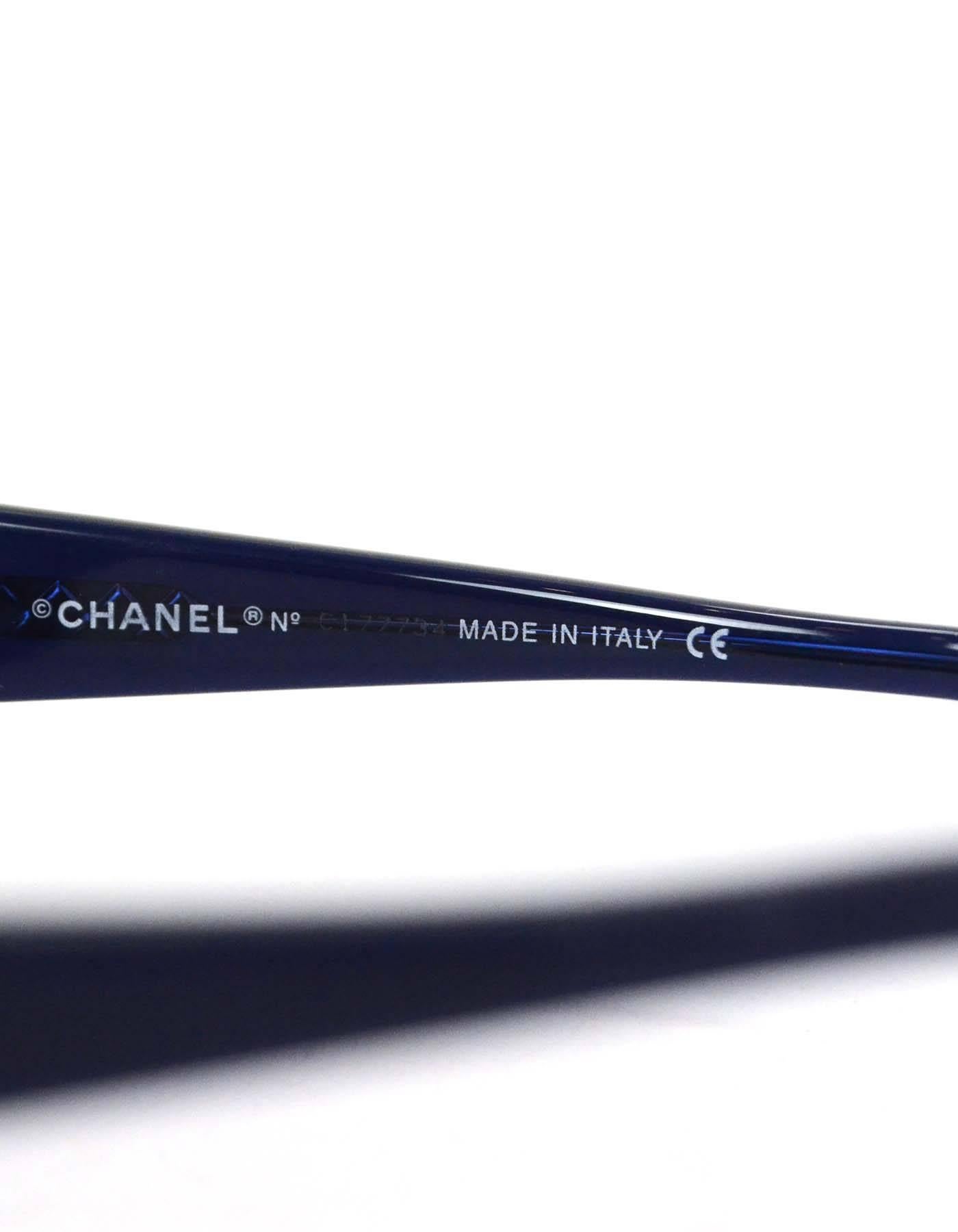 Chanel Blue Sunglasses with CC at Arms 1