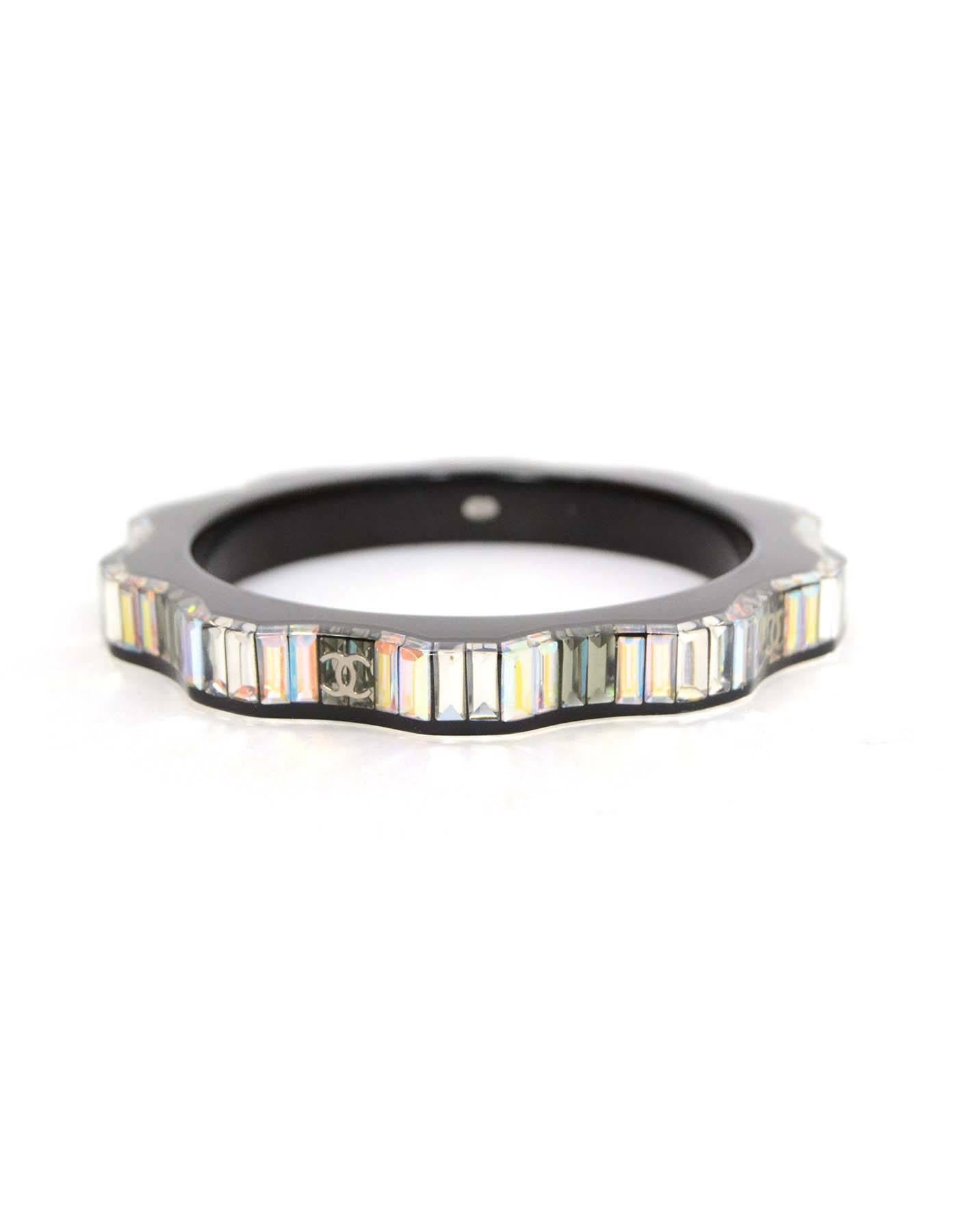 Women's Chanel NEW Spring '16 Runway Black & Crystal Bangle